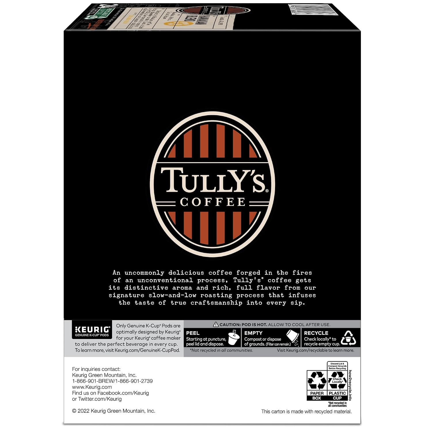 Tully's Coffee Hawaiian Blend Keurig Single-Serve K-Cup Pods, Medium Roast Coffee, 96 Count