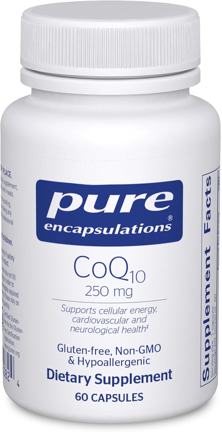 Pure Encapsulations CoQ10-250 mg CoQ10 - Brain Support Supplement* - Mitochondrial & Cellular Energy Support* - Non-GMO & Vegetarian - 60 Capsules