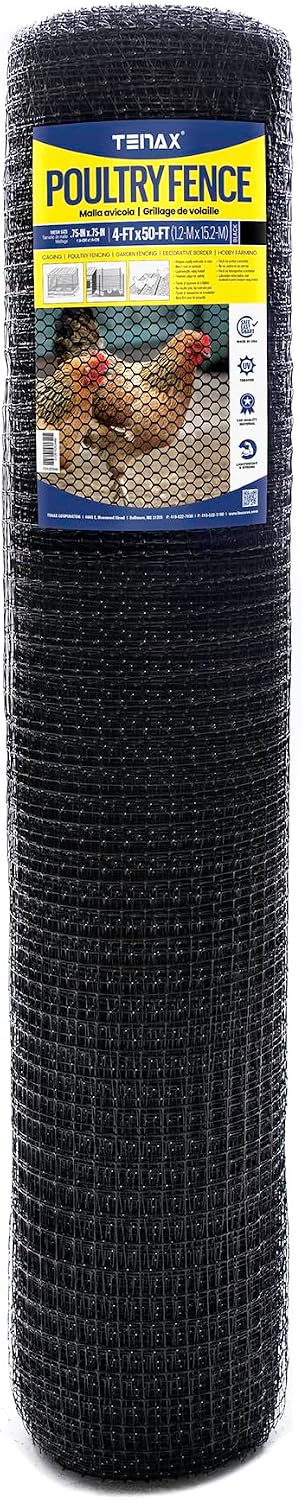 Tenax Deer Netting - Heavy Duty, 7ft Netting for Gardens - 7 Ft x 100 Ft - Black Polypropylene