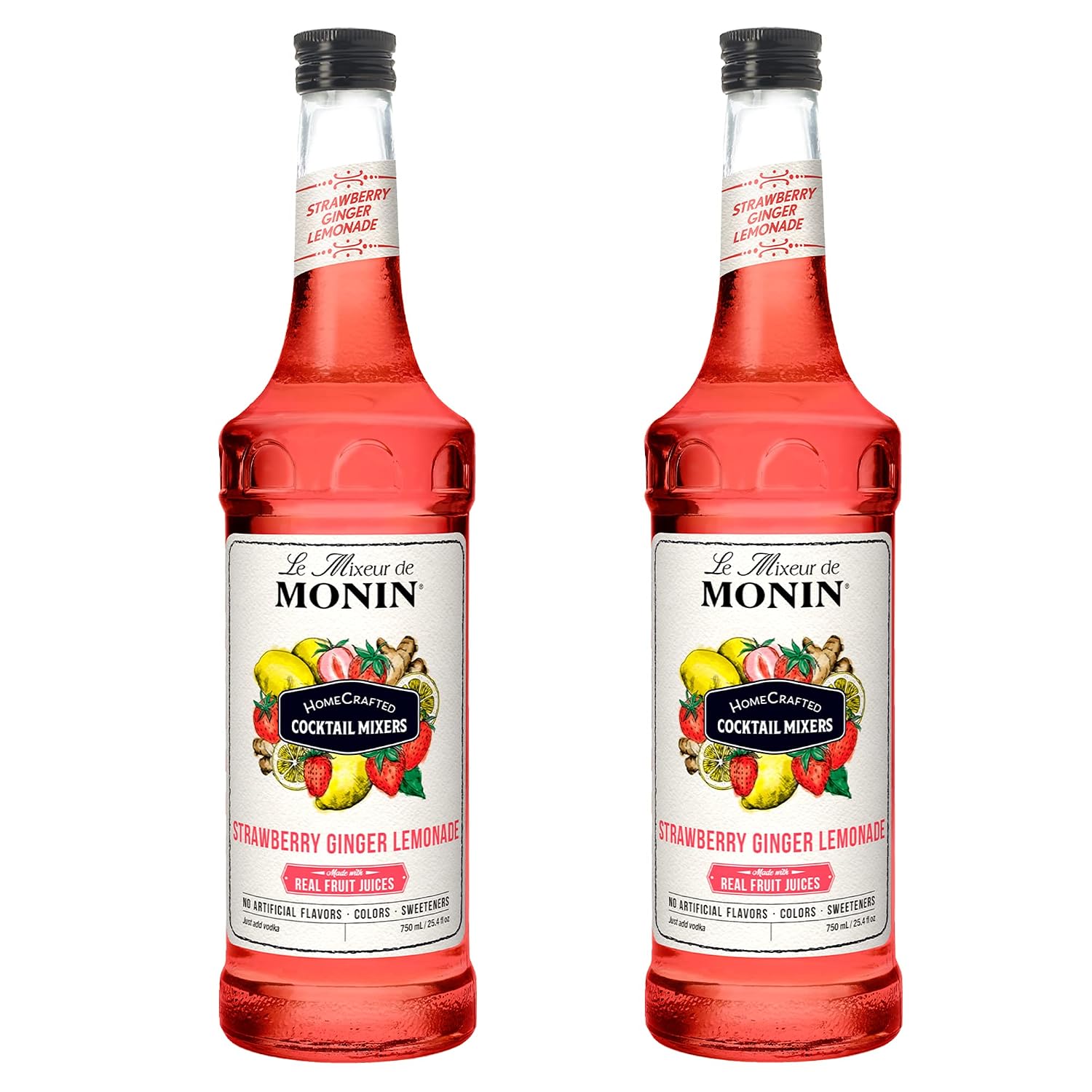Monin - HomeCrafted Dragon Fruit Cosmo Cocktail Mix, Ready-to-Use Drink Mixer, Strawberry & Pear Blend, Made with Natural Flavors & Real Fruit Juice