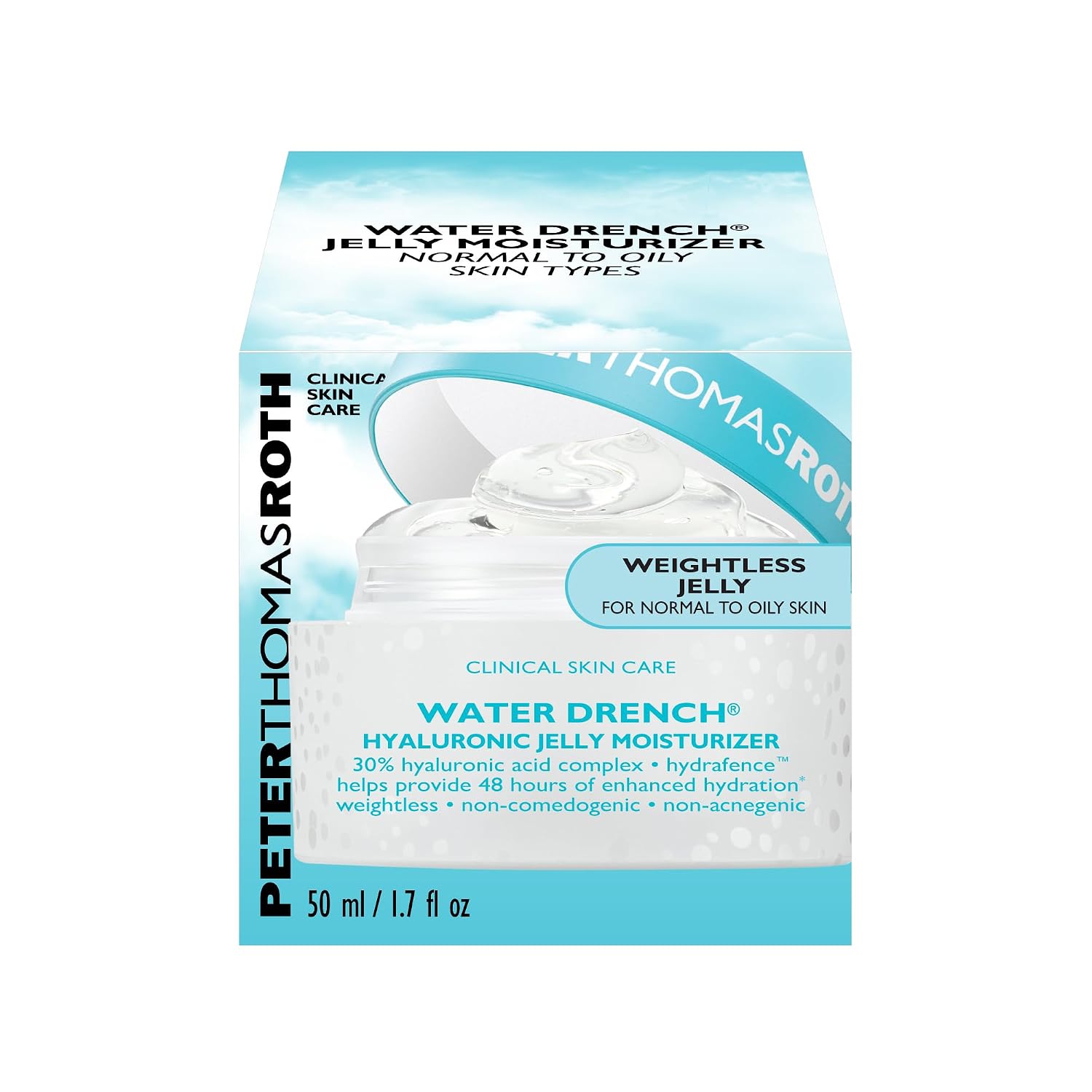 Peter Thomas Roth | Water Drench® Hyaluronic Jelly Refillable Moisturizer | Hyaluronic Acid Cloud Cream, For Normal to Oily Skin, Fragrance-Free
