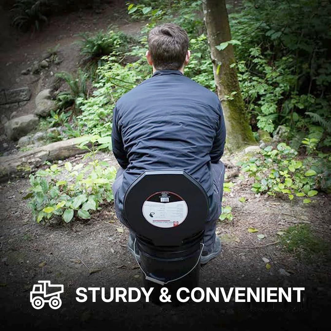 72 HRS Premium Portable Camping Toilet Seat with Lid for 5 Gallon Buckets | Portable Toilet for Outdoor Camping, Hiking, Emergency Prep, Backcountry