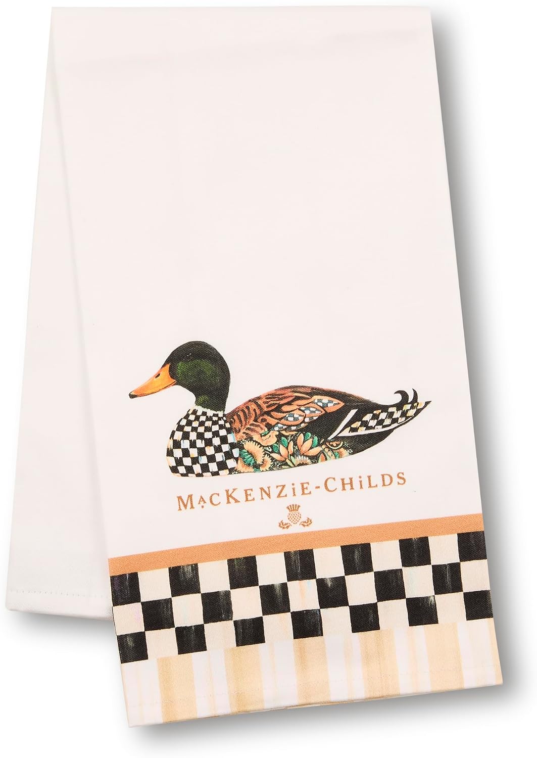 MACKENZIE-CHILDS Cotton Dish Towel, Hydrangea Tea Kettle