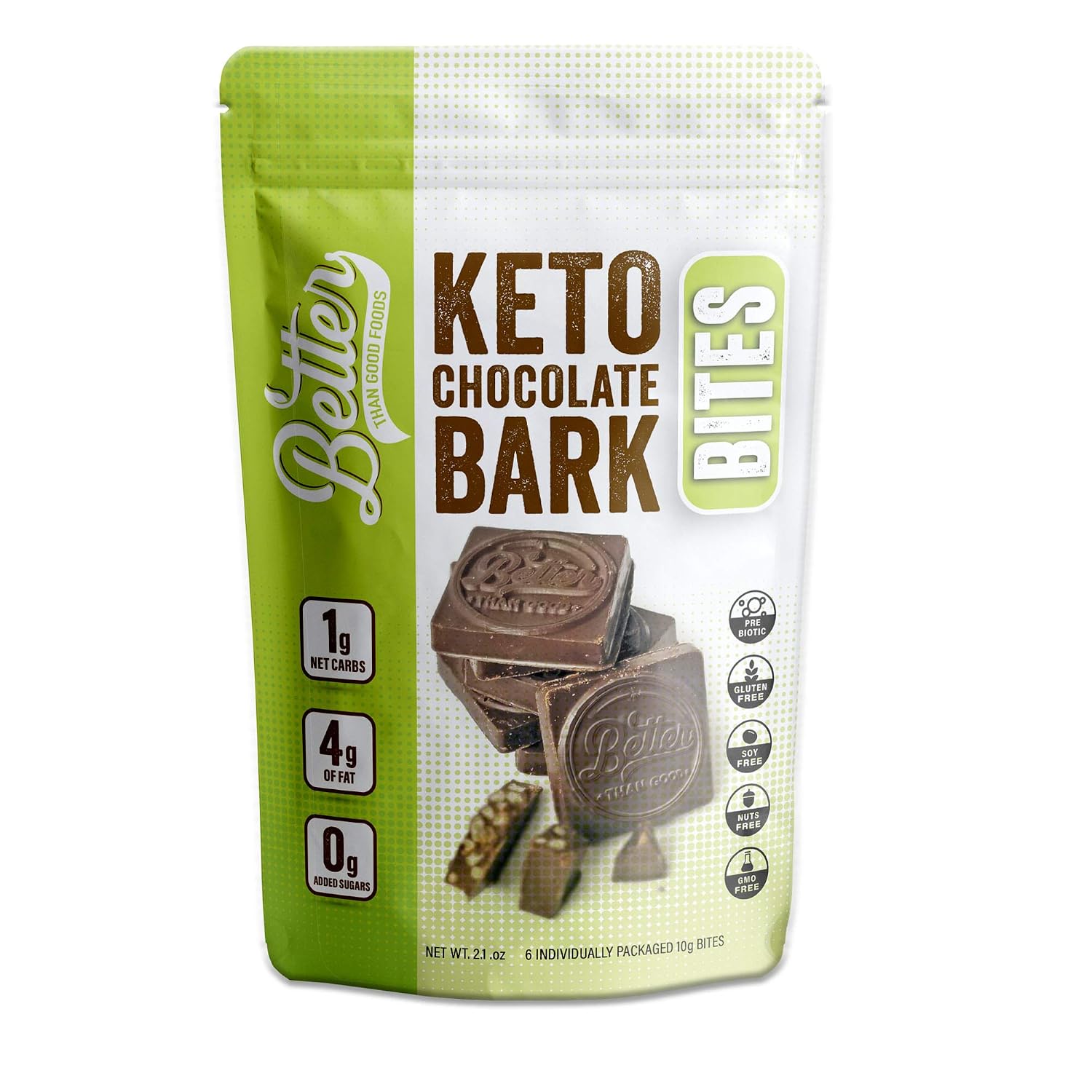 Better Than Good Chocolate Bark Bites, Sugar Free Candy Snack, 2-Pack