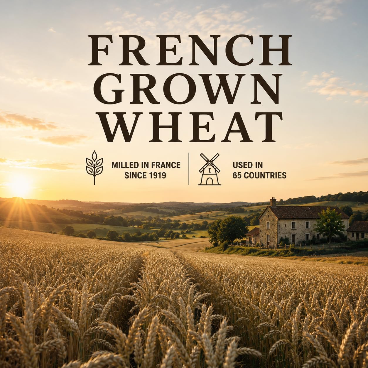 Francine T65 All-Purpose French Flour, Unbleached, 10% Protein, 2.2lb (2-Pack)