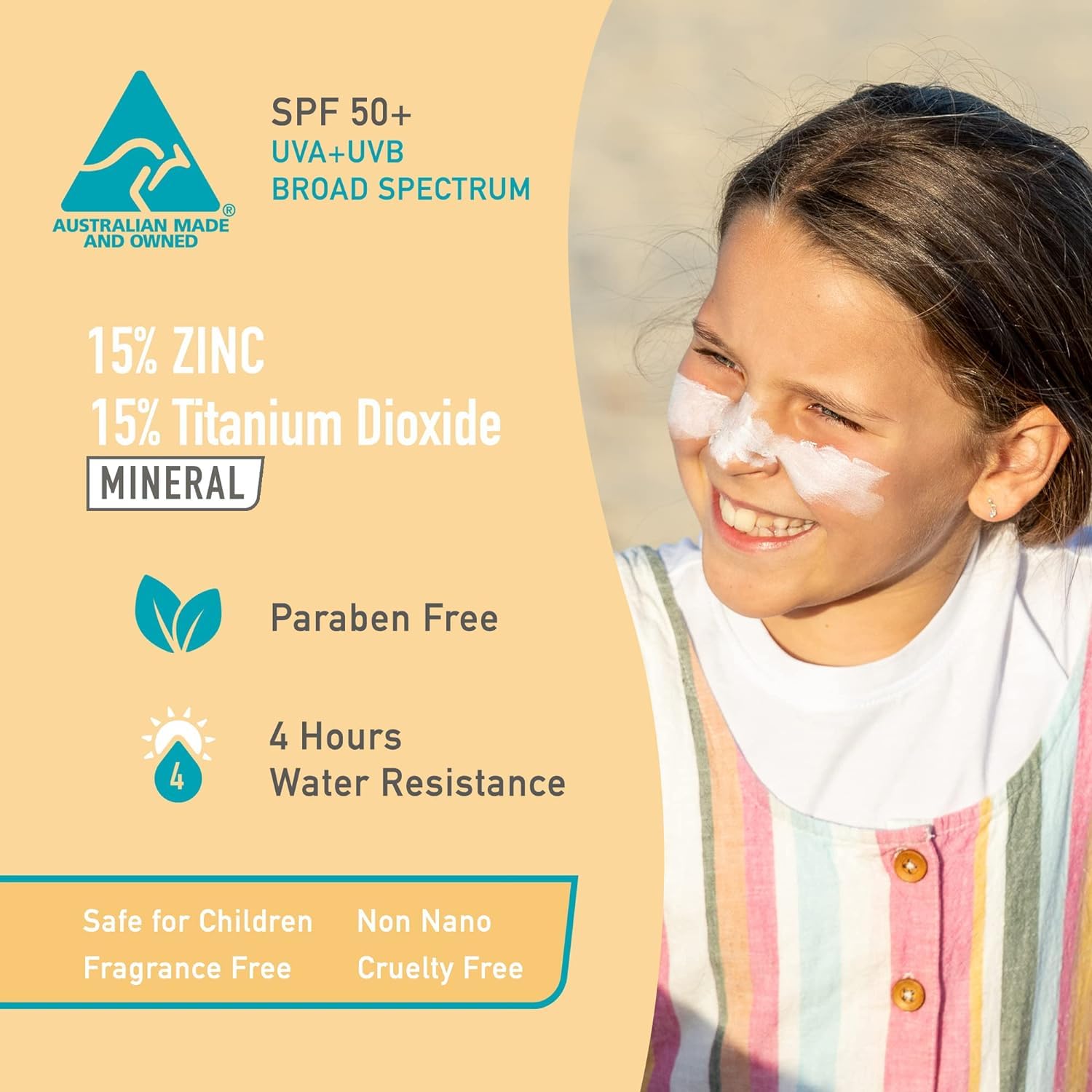 Sun Zapper Zinc Oxide Sunscreen Stick SPF 50+ Light Skin Tone – Mineral Sunscreen for Face and Body, Water Resistant Sunblock for Sensitive Skin,Travel Size 12g (0.42 oz), Australian Made