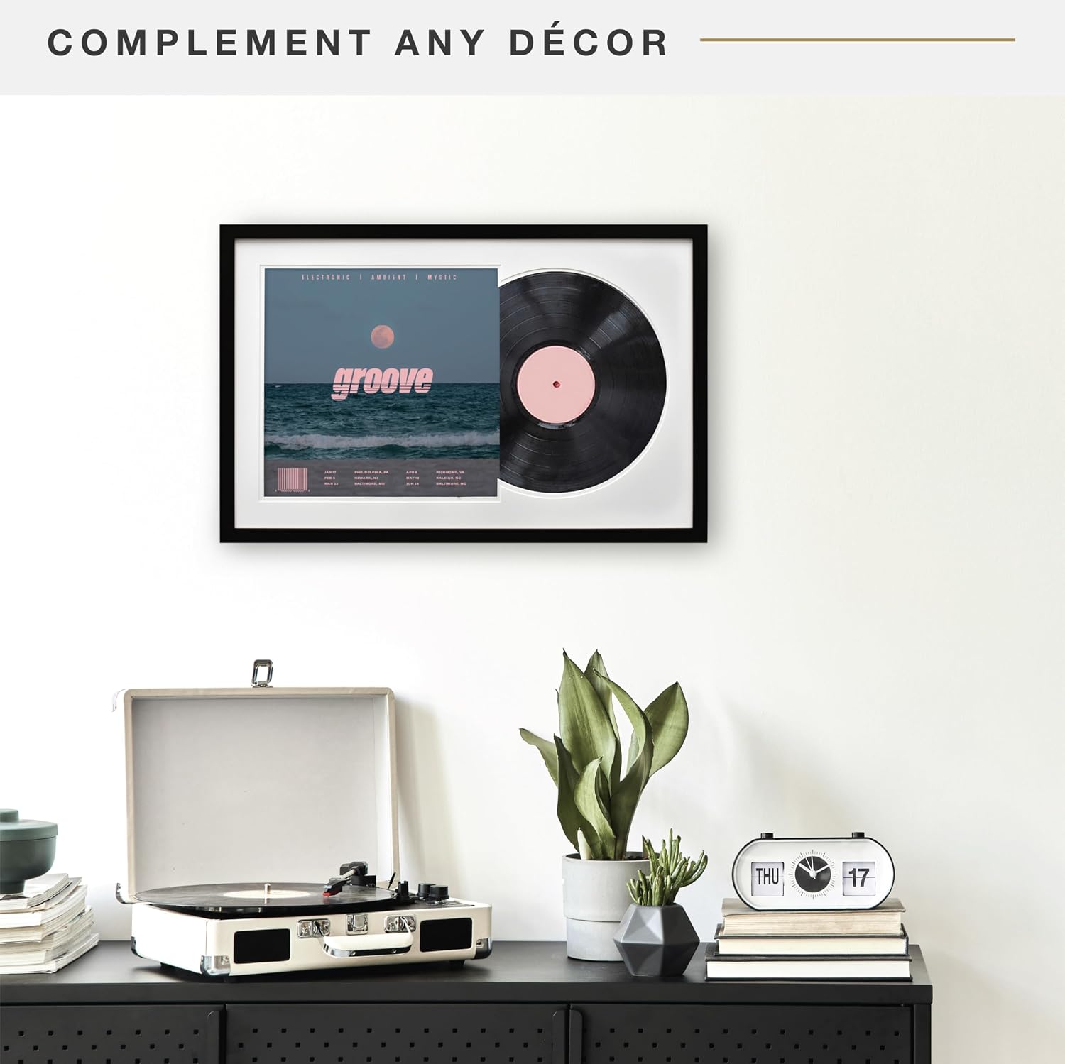 MCS Single Matted Record Album Frame, 15x15, Black