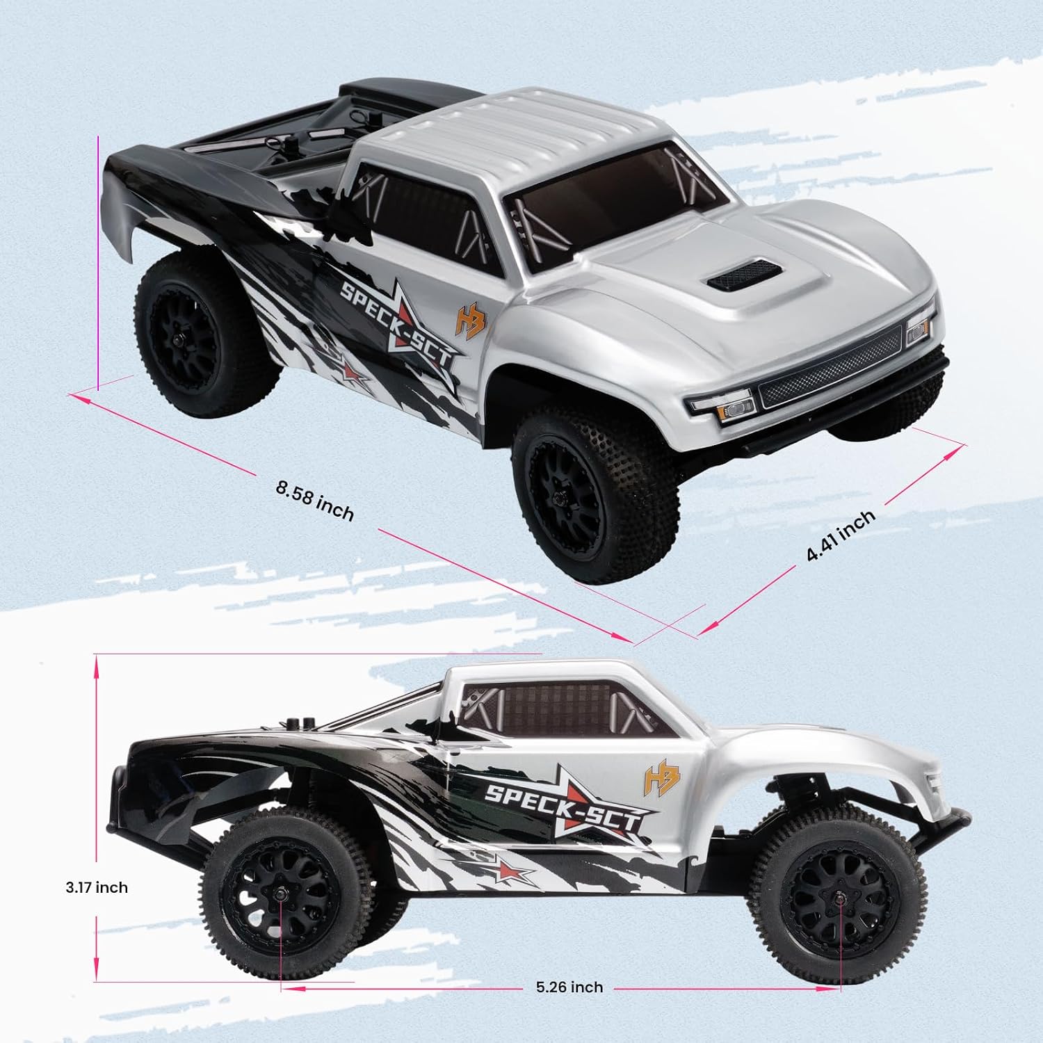 HOBBYPLUS Speck B Elite Brushless 1/24 2WD Mini RC Car - RTR RC Buggy, Fast Mini Racing Buggy – Remote Control Car Racing Vehicles (Razor Magenta)
