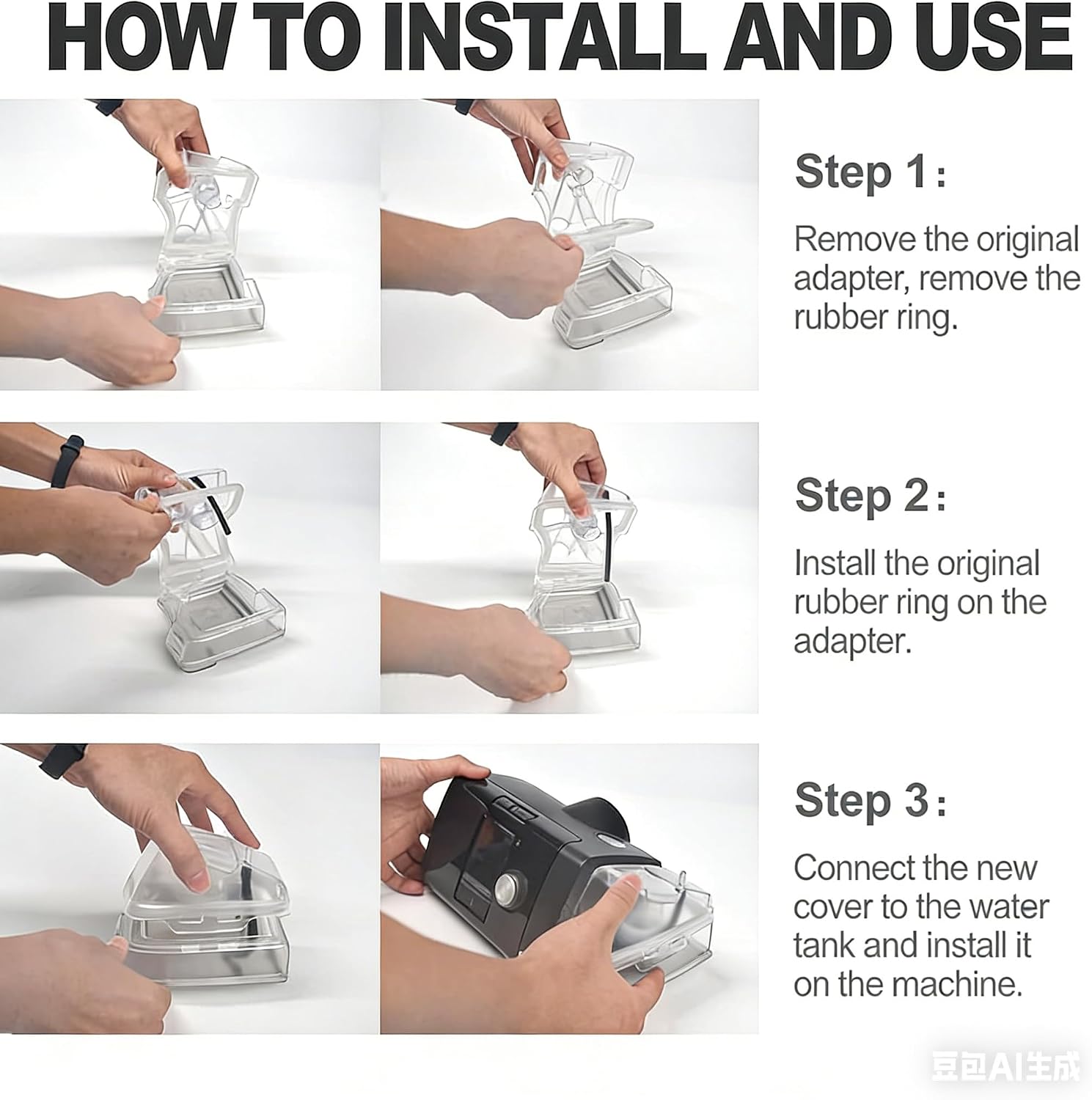Universal Tubing Adapter for AirCurve 10 Series Machines and ResMed AirSense 10, Compatible with Cleaner and Sanitizer Machines