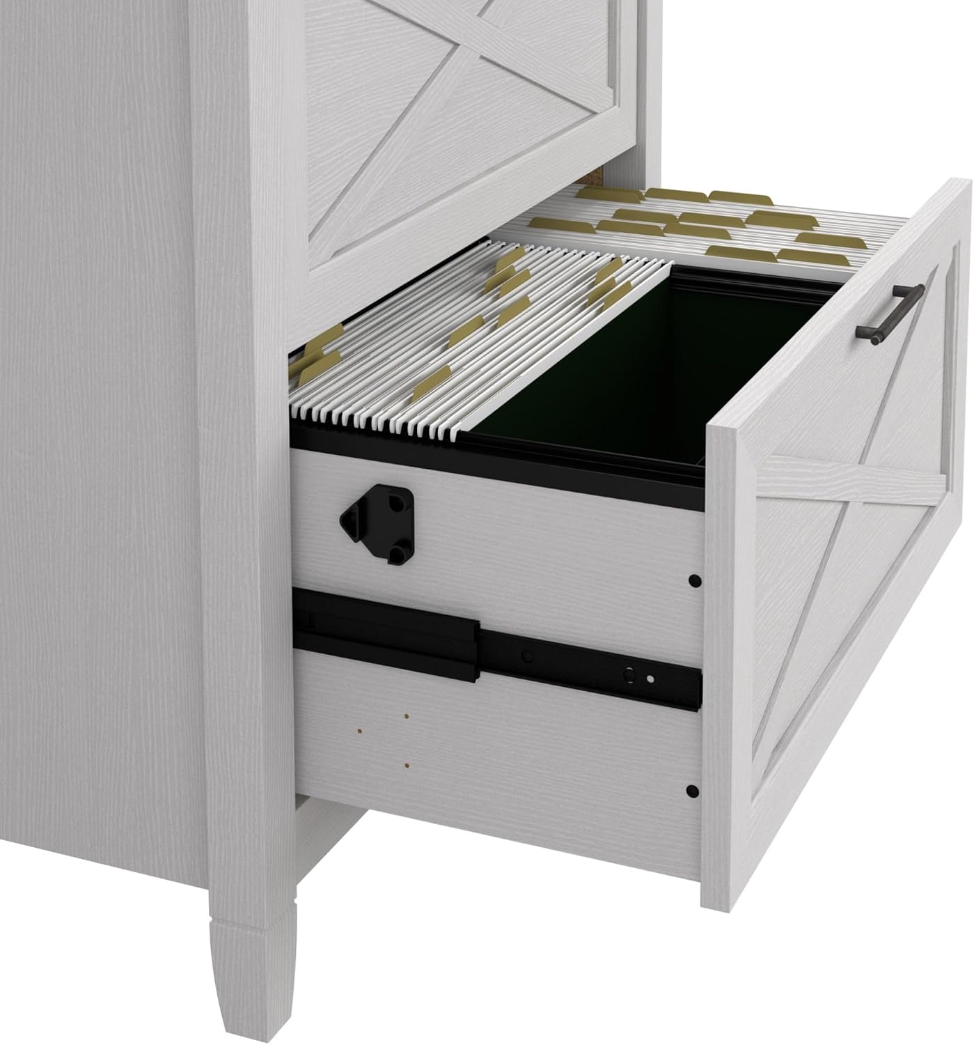 Bush Home Key West 2 Drawer Lateral File Cabinet in Washed Gray, Document Storage for Home Office, Accent Chest with Drawers