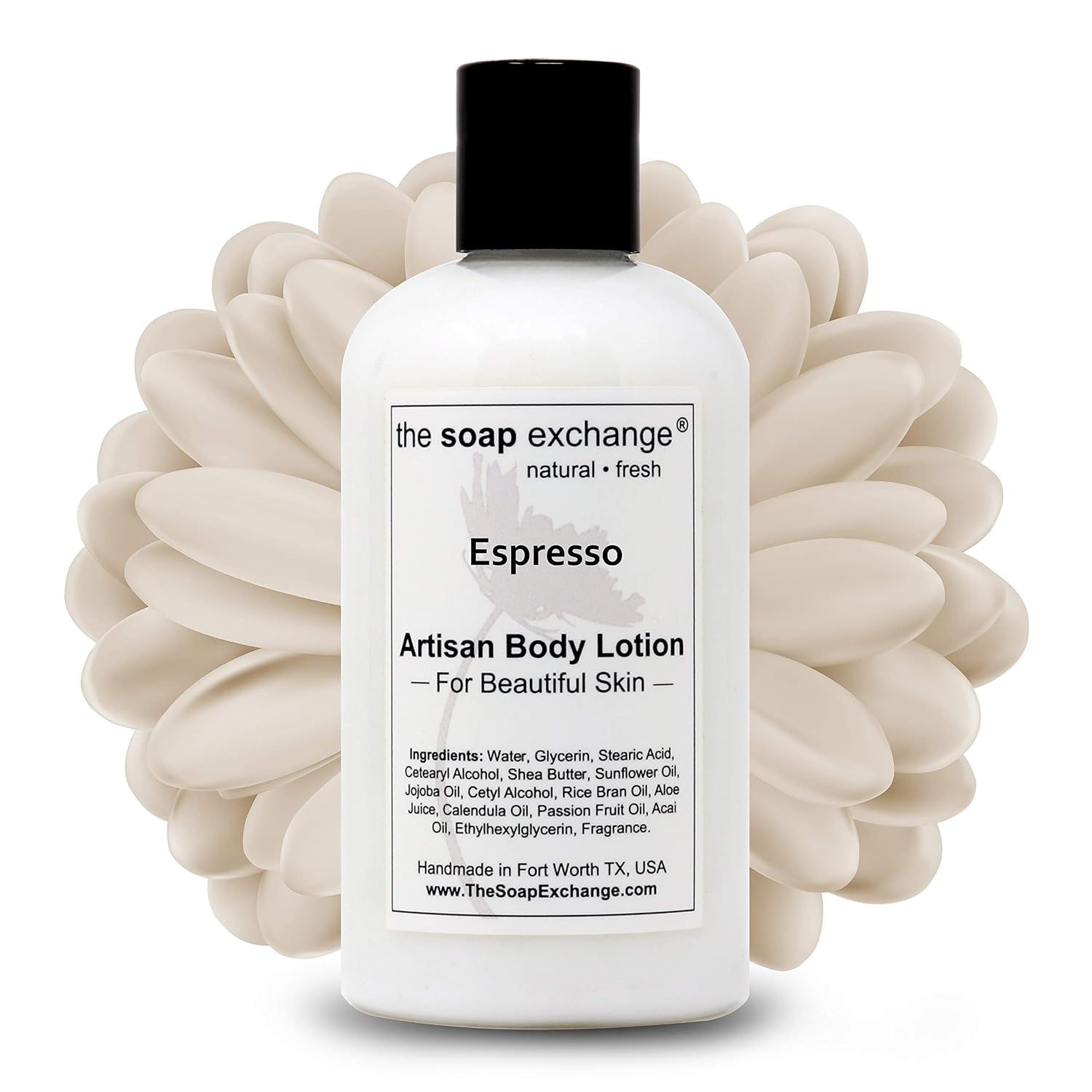 The Soap Exchange Body Lotion - Strawberries & Champagne Scent - Hand Crafted 8 fl oz / 240 ml Natural Artisan Skin Care for Hand, Face, & Body, Moisturize, Hydrate, & Protect. Made in the USA.