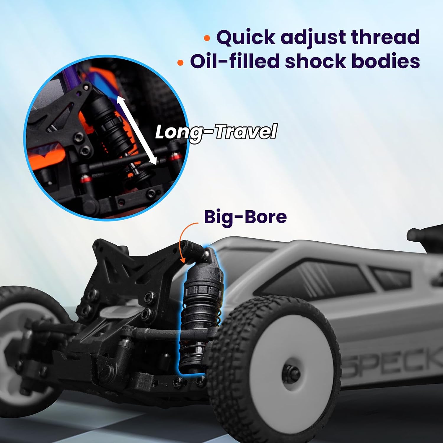 HOBBYPLUS Speck B Elite Brushless 1/24 2WD Mini RC Car - RTR RC Buggy, Fast Mini Racing Buggy – Remote Control Car Racing Vehicles (Razor Magenta)