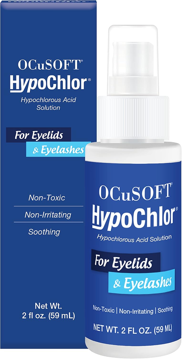 OCuSOFT HypoChlor Spray - Non-Irritating Hypochlorous Acid Spray & Eyelid Cleanser Solution to Remove Oil & Debris- 2 fl oz | Eyelid Spray for