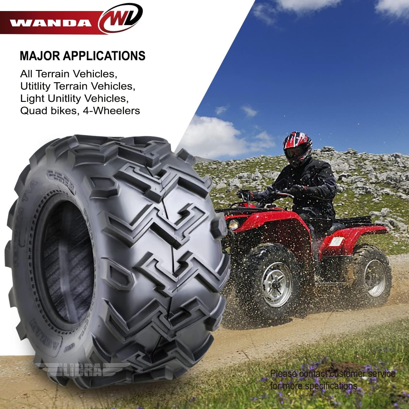 WANDA 2 New ATV UTV Tires 22X11-10 22x11x10 4PR P306-10285