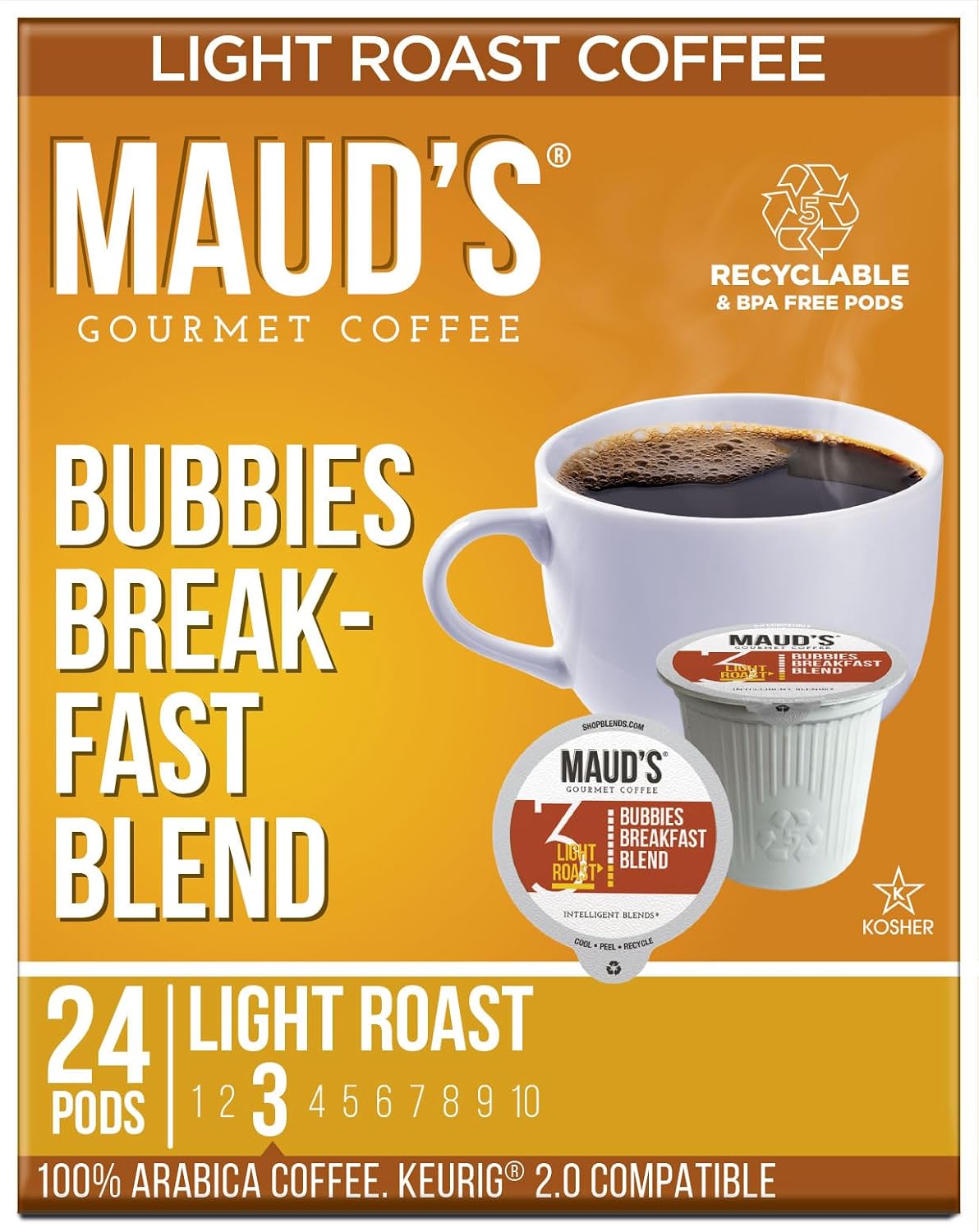 Maud's Family Pack Coffee Pods Variety Pack, 136ct, 12 Assorted Flavors | Medium Roast Flavored Coffee in Single Serve Pods – 100% Arabica Coffee, Compatible with Keurig Coffee Makers