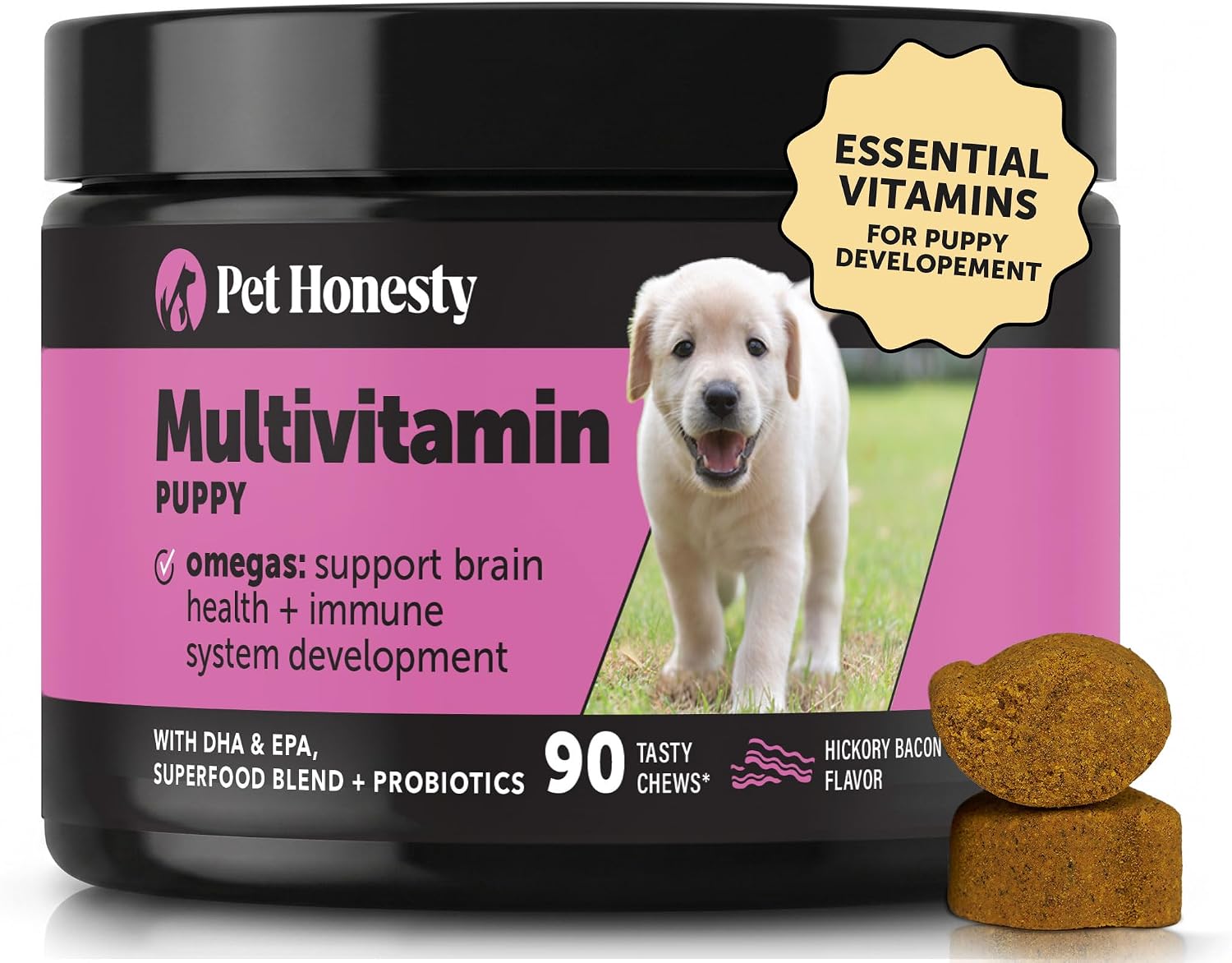 10-in-1 Dog Multivitamin Supplement with Glucosamine & Probiotics - Hip & Joint Support, Digestive Health, Immune Support, Heart & Skin - All-in-One Daily Vitamins & Omega-3s for Dogs, Chicken, 90 Ct
