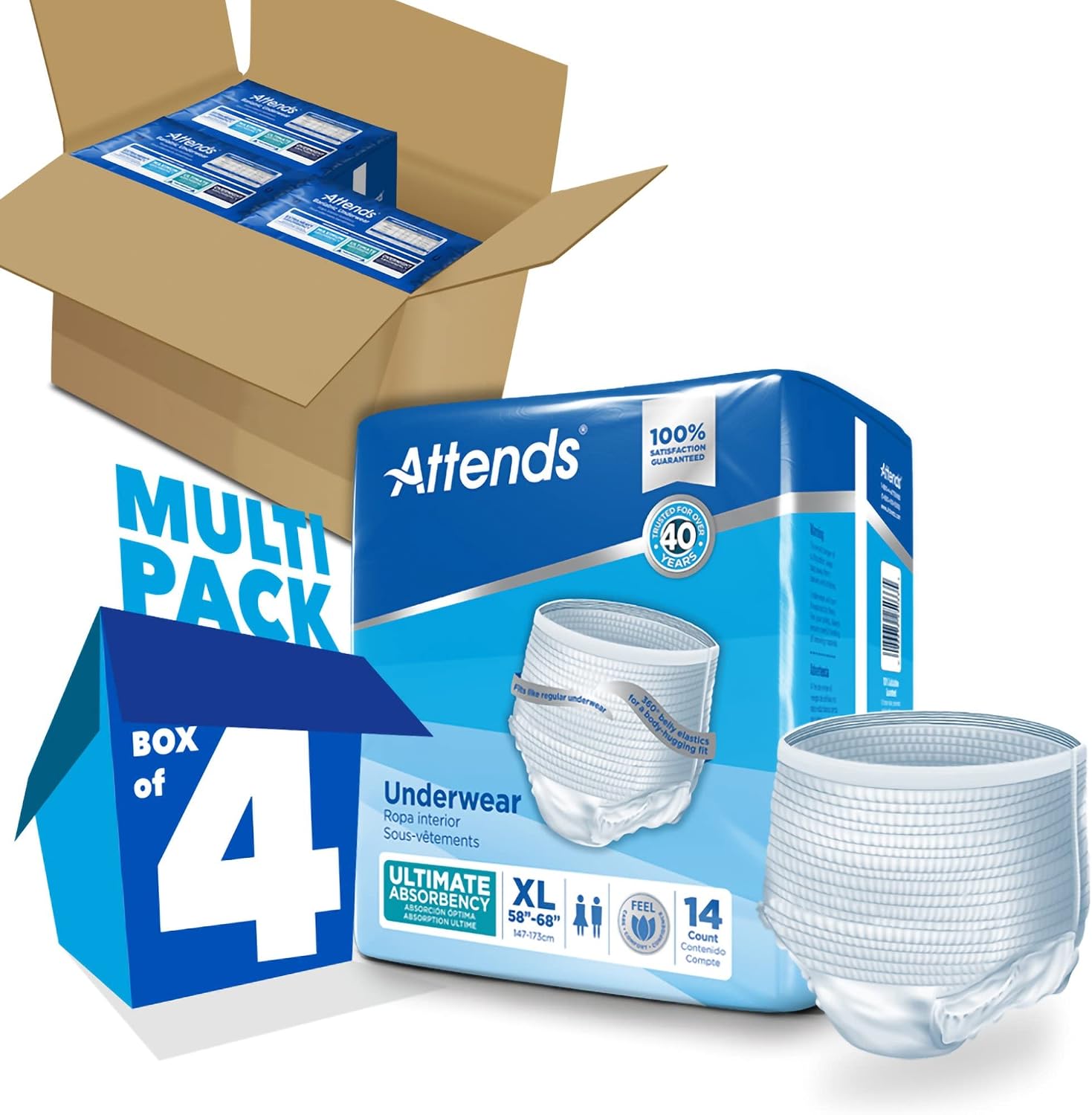 Attends MCK22023101 - Adult Underwear Pull On Medium Disposable Heavy Absorbency