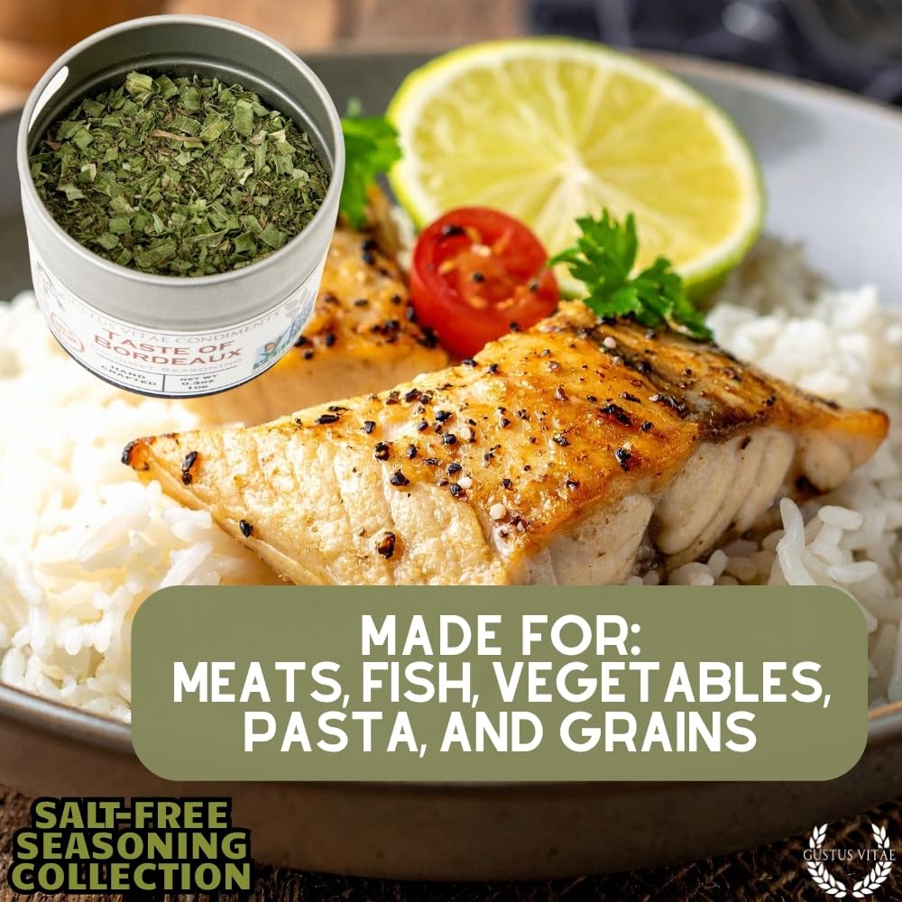 Gustus Vitae | Salt-Free Seasoning Gift Set of 6 | Gourmet Spice Blends | Natural Ingredients | Luxury Gift Set | Non GMO | Salt Free | No MSG | No