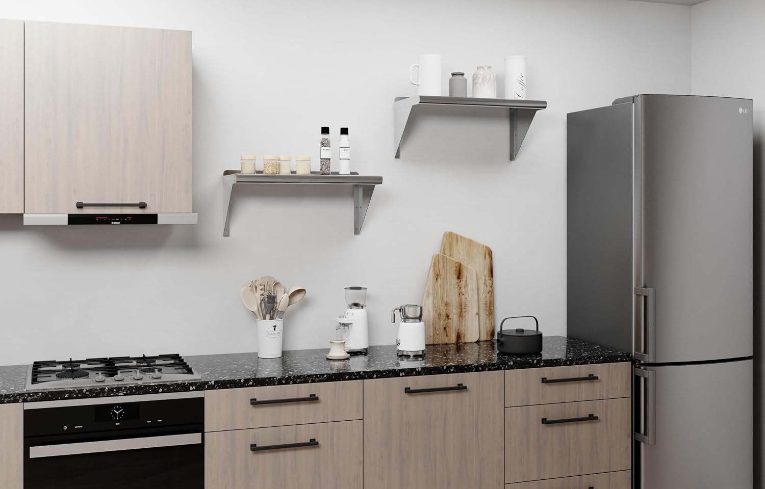 AmGood 24" Long X 18" Deep Stainless Steel Wall Shelf | NSF Certified | Appliance & Equipment Metal Shelving | Kitchen, Restaurant, Garage, Laundry, Utility Room