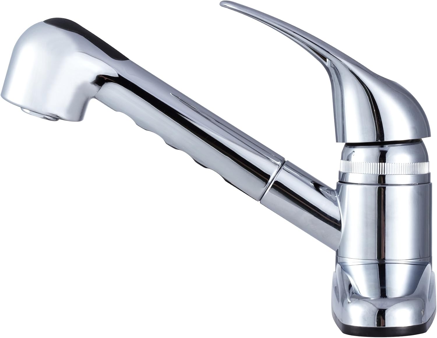 Dura Faucet DF-PK100-SN RV Pull-Out Kitchen Sink Faucet (Satin Nickel) | Corrosion-resistant single-lever build with sprayer. Brushed Satin Nickel. Plated ABS plastic (not metal).