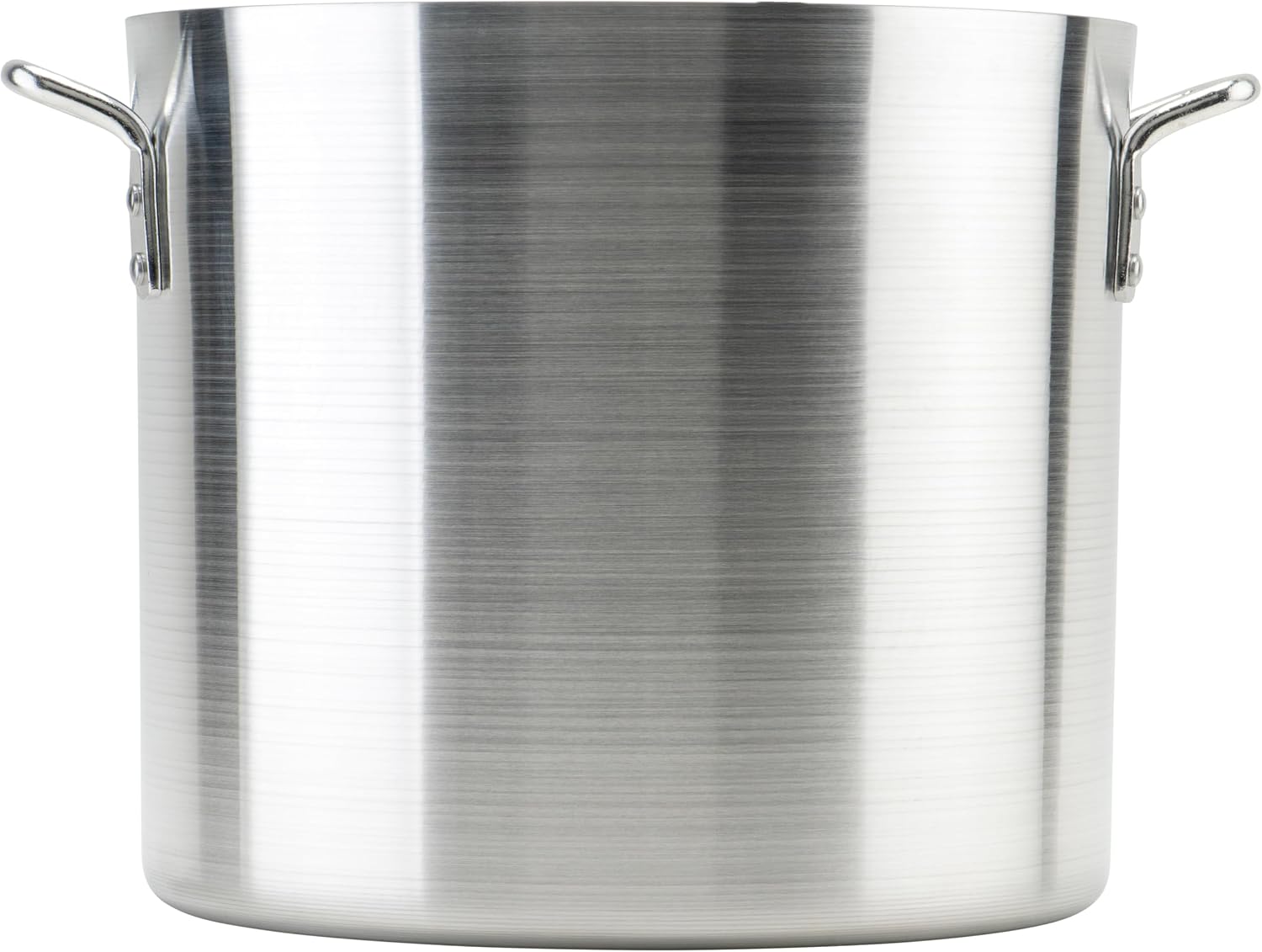 Winco 20 qt Aluminum Heavy-Duty Stock Pot | Thick walls, Riveted handles, Wide base, Great for Stocks, Soups, Pasta and Batch Cooking