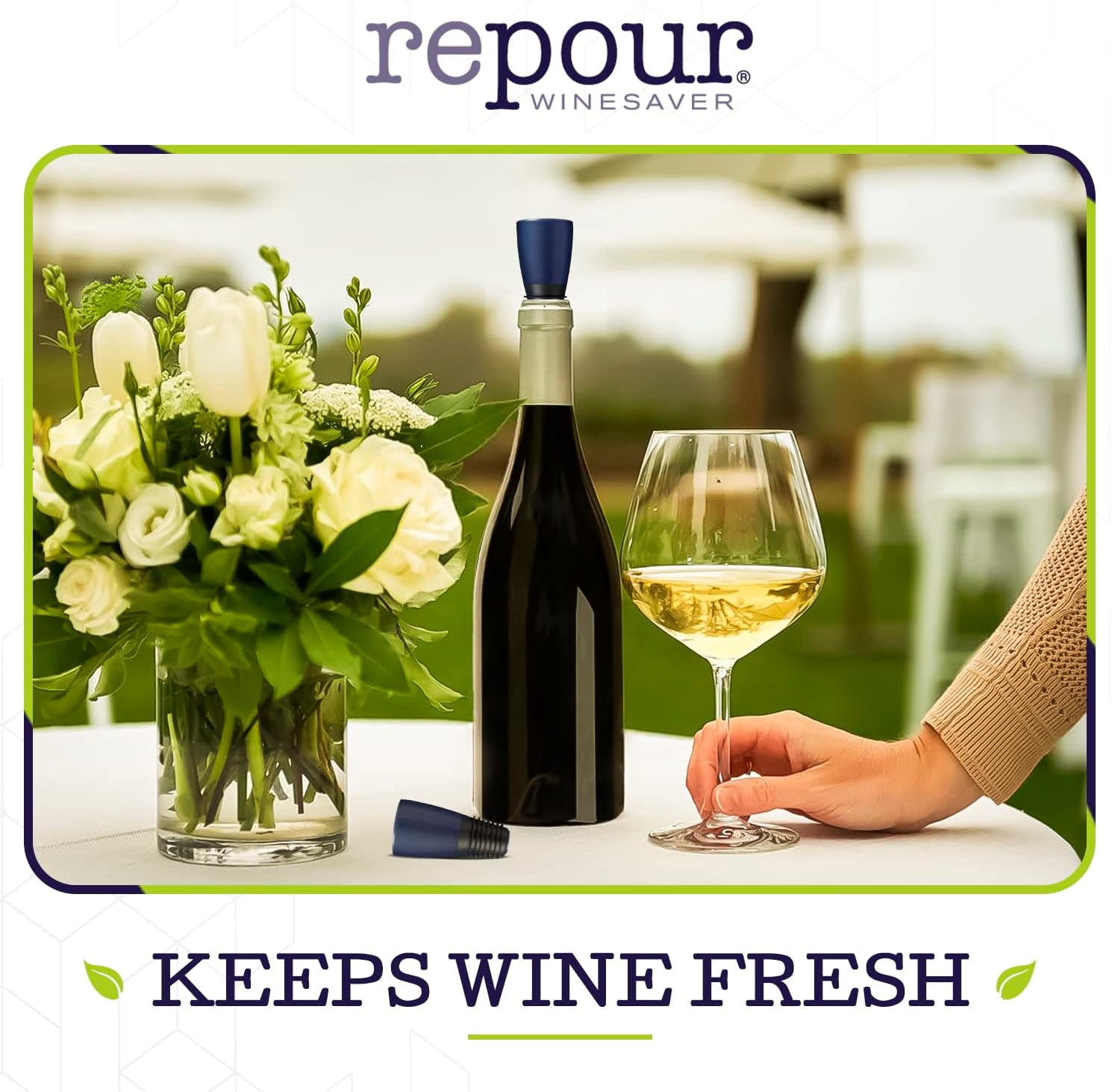 Wine Saver - Wine Preserver and Stopper - Removes Harmful Oxygen from your Wine Simply and Effectively - Indigo Blue 4 Pack