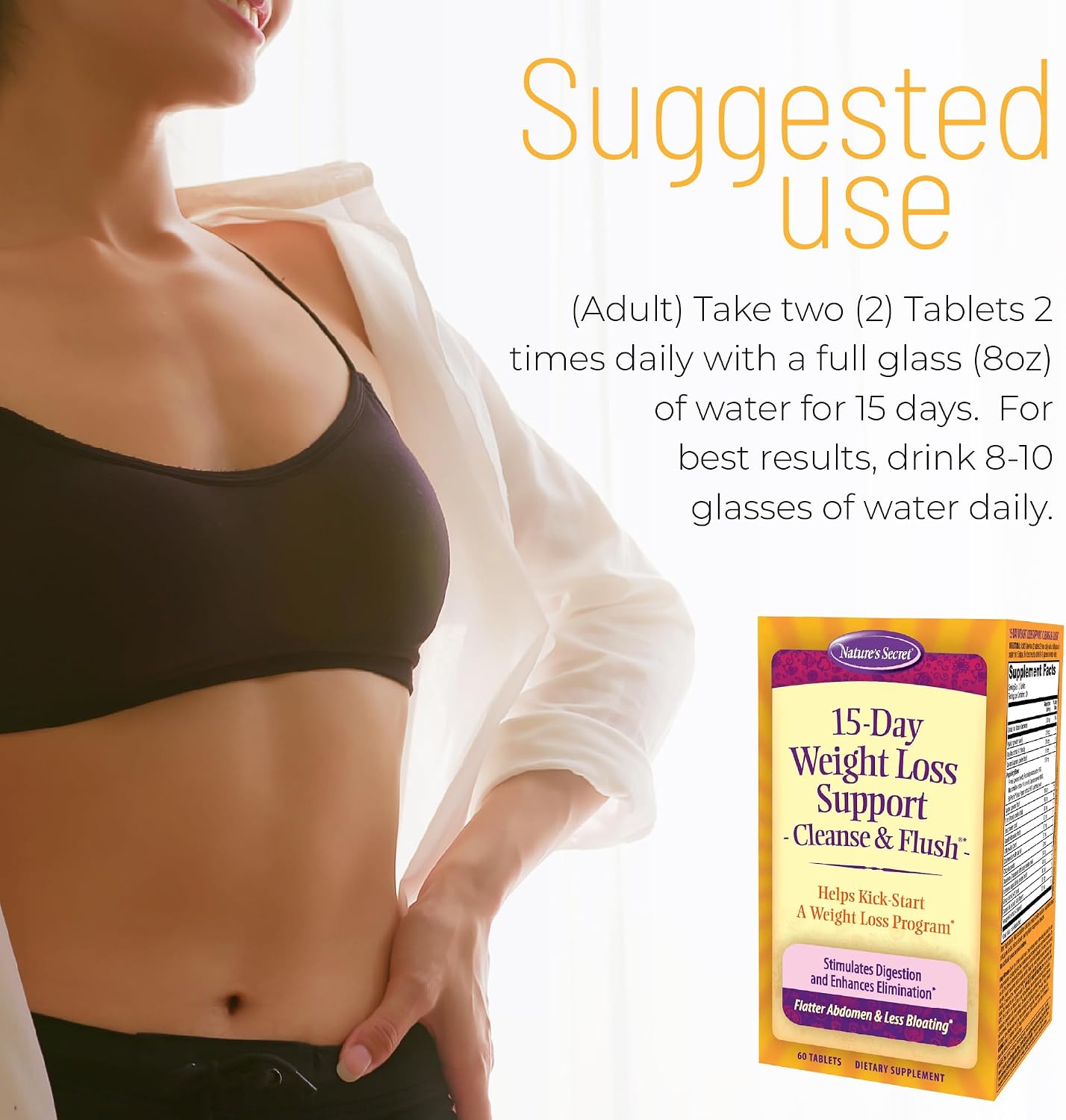 Nature's Secret 15-Day Weight Loss Support & Natural Energy Boost - Cleanse & Flush Stimulates Digestion