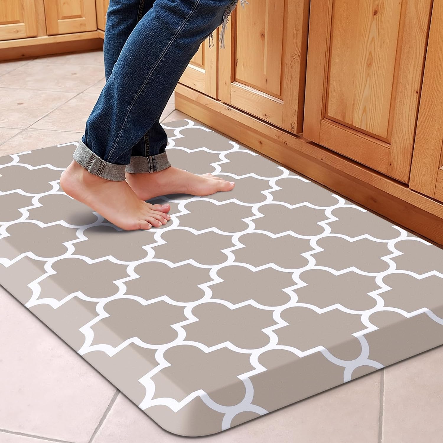 WISELIFE Kitchen Mats and Rugs Cushioned Anti-Fatigue, 17.3"x 60", Grey