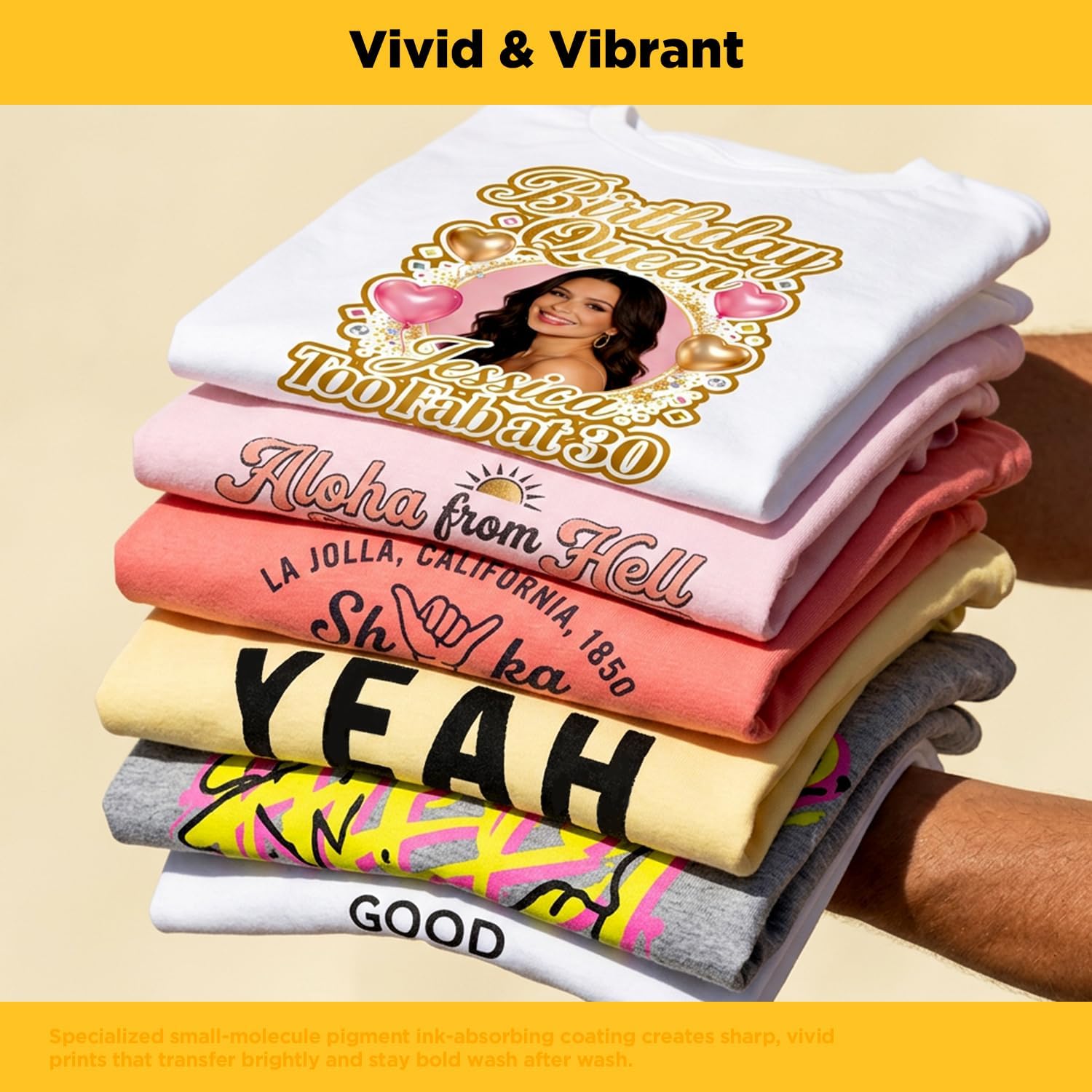 TransOurDream Heat Transfer Paper for Dark T Shirts(10 Sheets, 8.5x11),Printable HTV Heat Transfer Vinyl for Inkjet Printers
