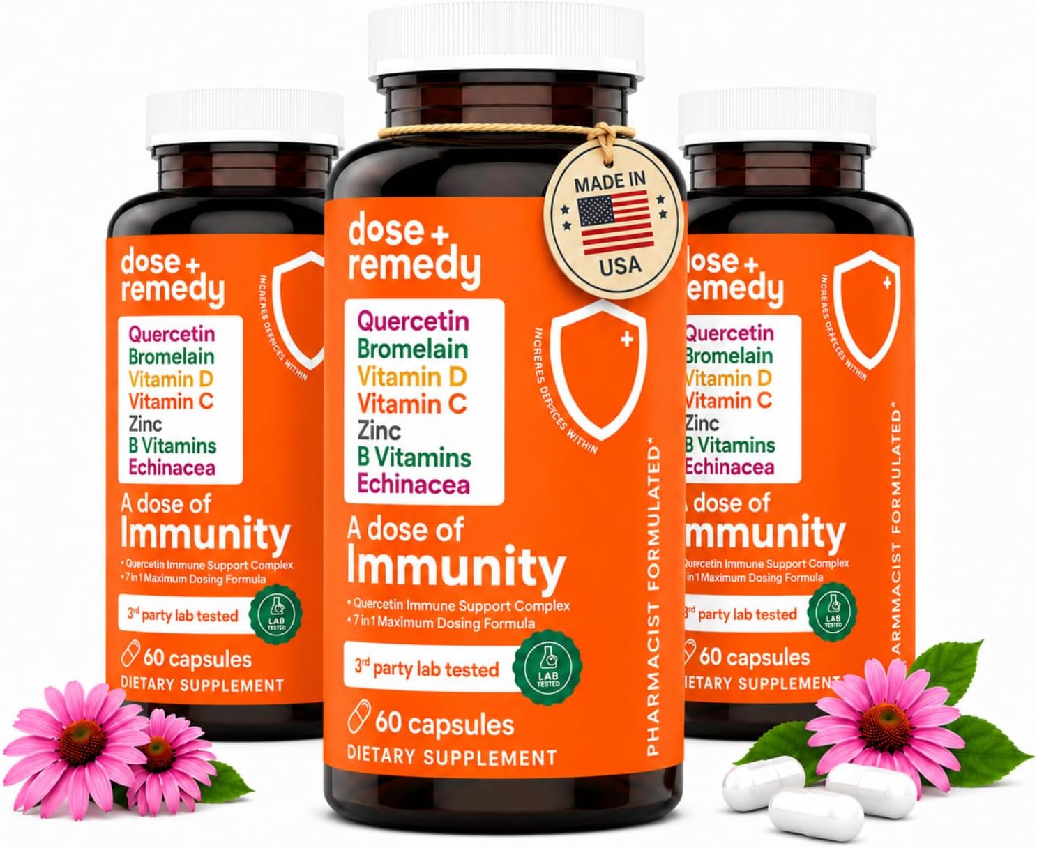 Dose of Immunity Immune Support Supplement & Booster for Adults, Zinc, 60ct