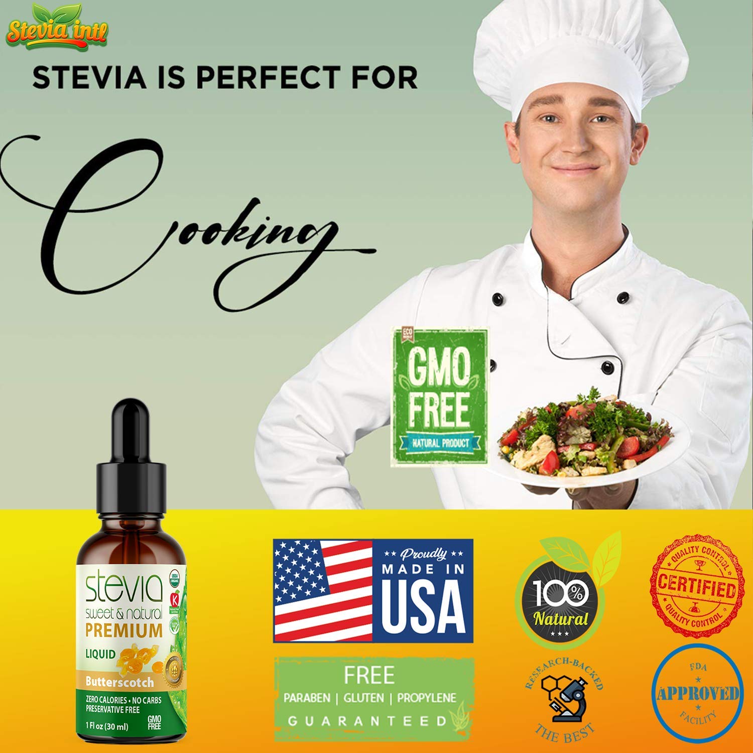 Stevia Intl Butterscotch Premium Quality Stevia Drops | Organic Liquid Stevia |Best Sugar Substitute | Pure Extract | Naturally Sweet | Non-Bitter