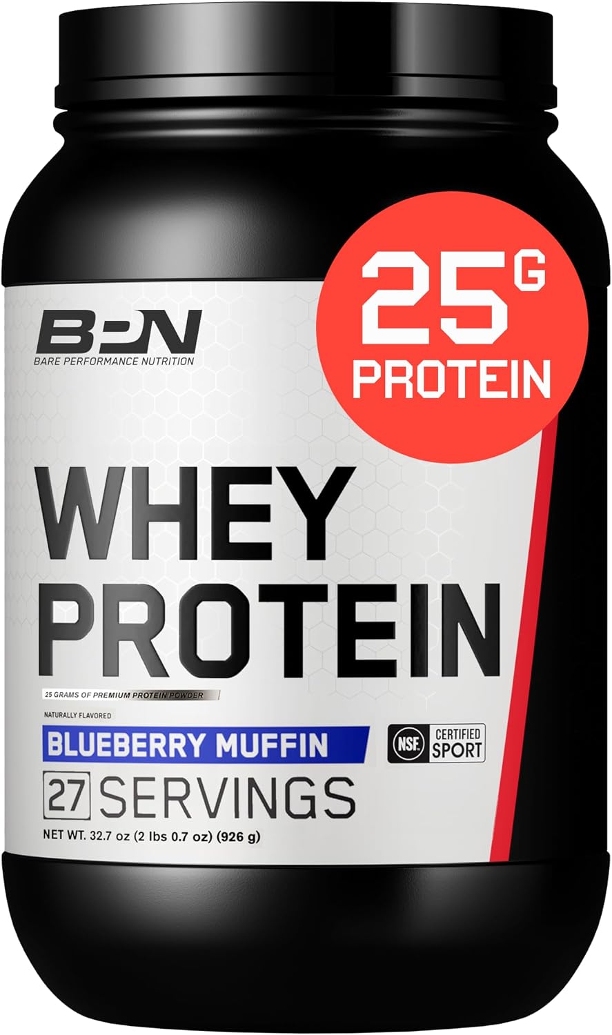 BARE PERFORMANCE NUTRITION, BPN Whey Protein + Casein Protein Powder Blend, Vanilla, 25g Protein per Serving Supports Lean Muscle Recovery