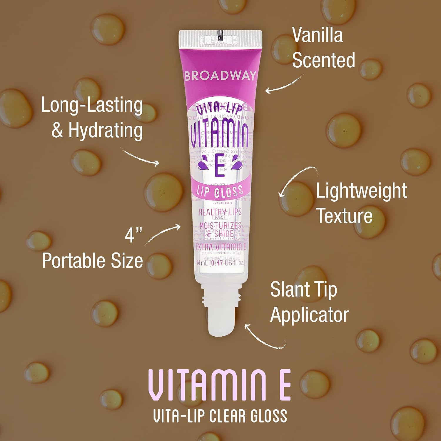 Ruby Kisses Broadway Vita-Lip Clear Lip Gloss (8 Pack), Ultra-Hydrating & Soothing Formula with Vitamins
