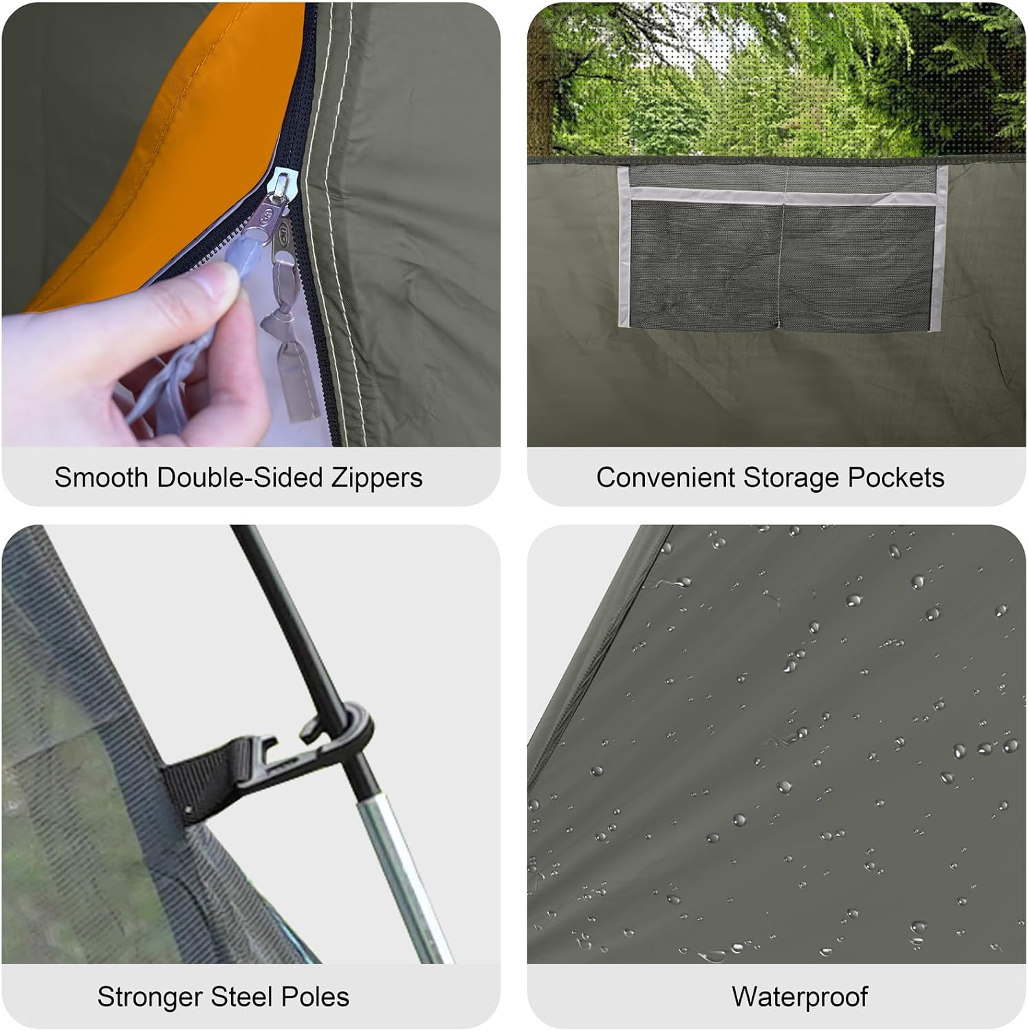 CAMPROS CP 3 Person Tent, Waterproof Dome Tents for Camping with Rainfly