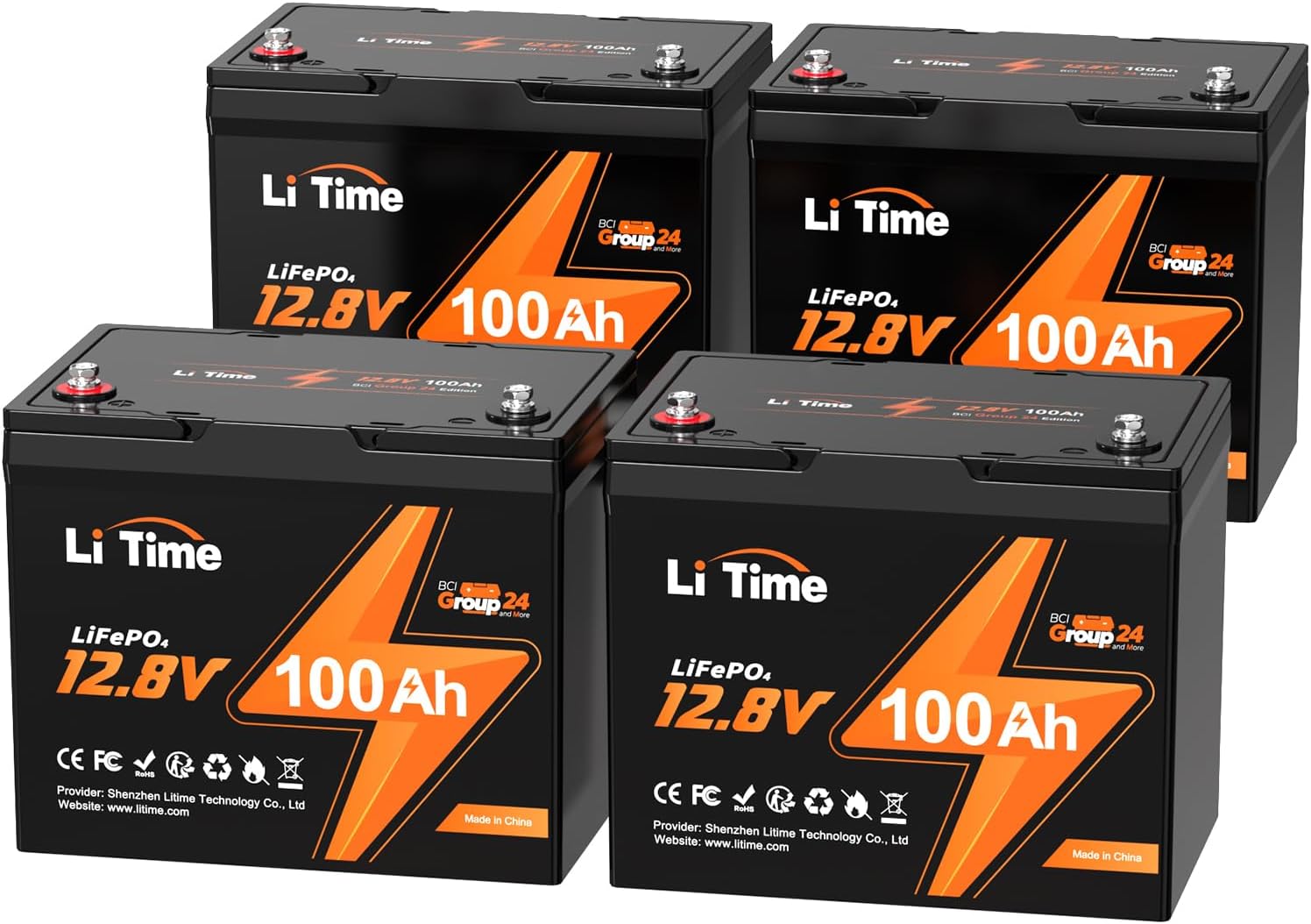Litime 12V 50Ah LiFePO4 Trolling Motor Battery for Marine RV Solar Camper