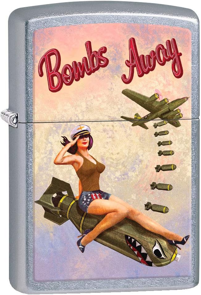 Zippo Lighter: Bombs Away, Pin-up Girl - Street Chrome 80778