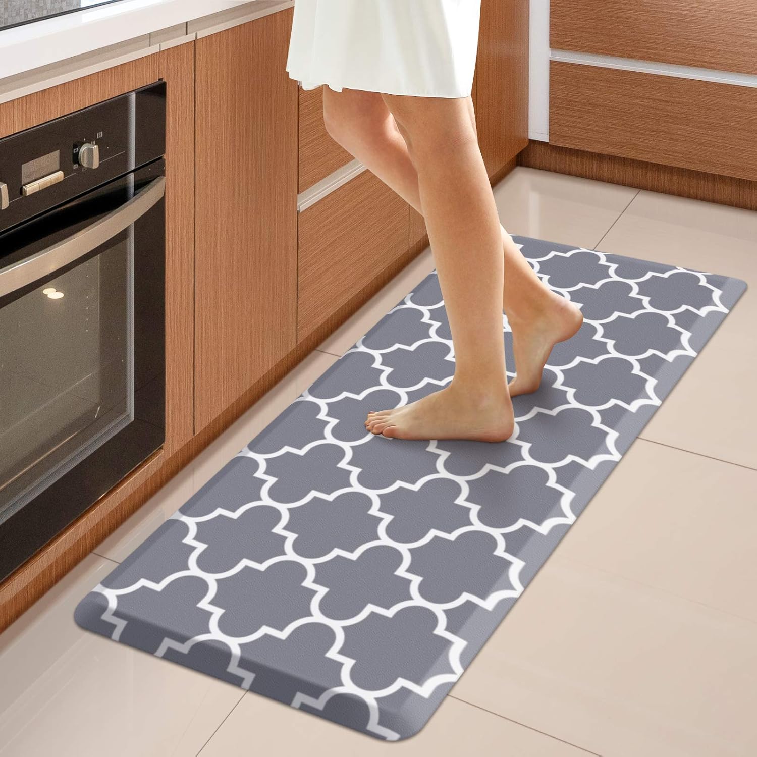 WISELIFE Kitchen Mats and Rugs Cushioned Anti-Fatigue, 17.3"x 60", Grey