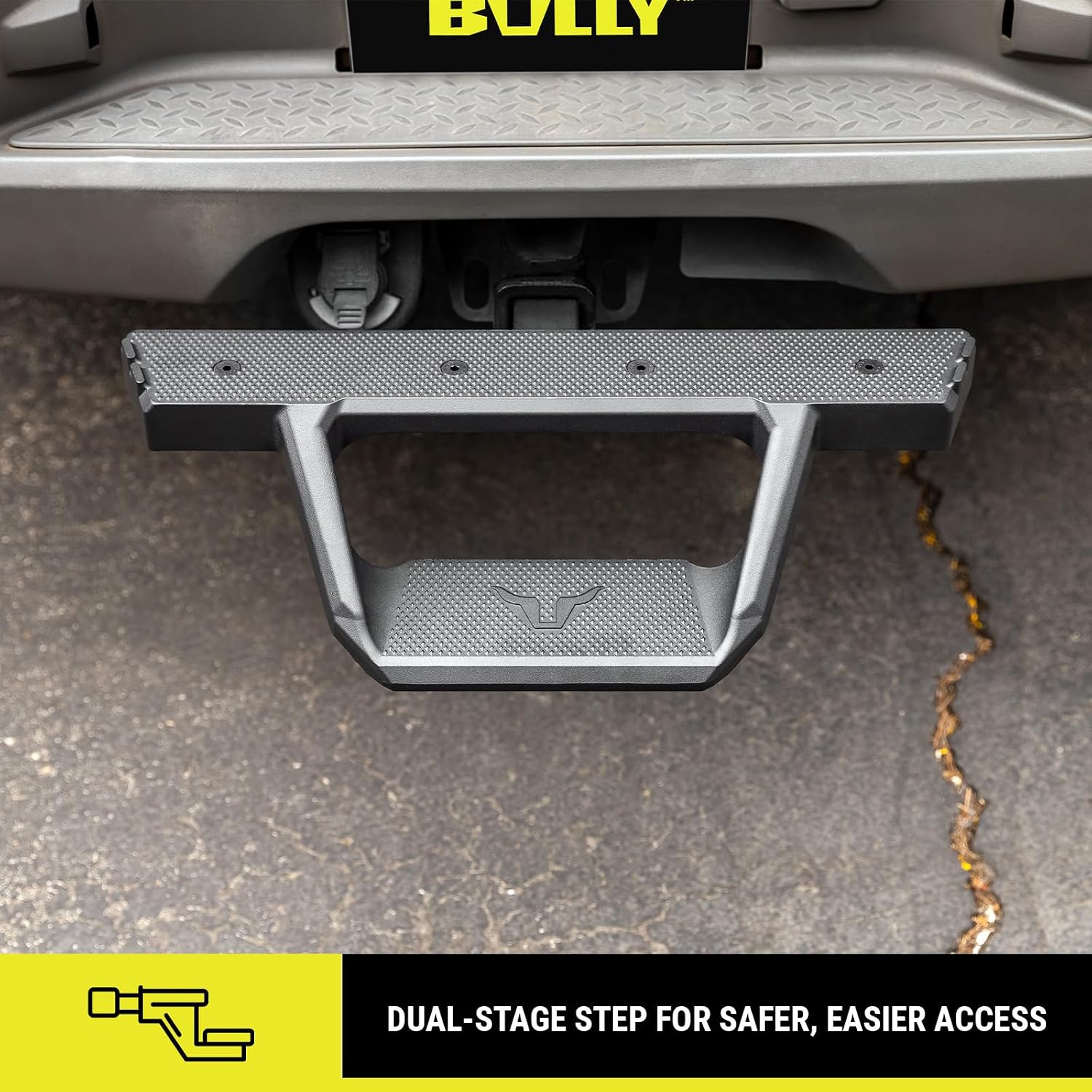 Bully BBS-1200 Black Cast Aluminum Hitch Step, 23" Wide