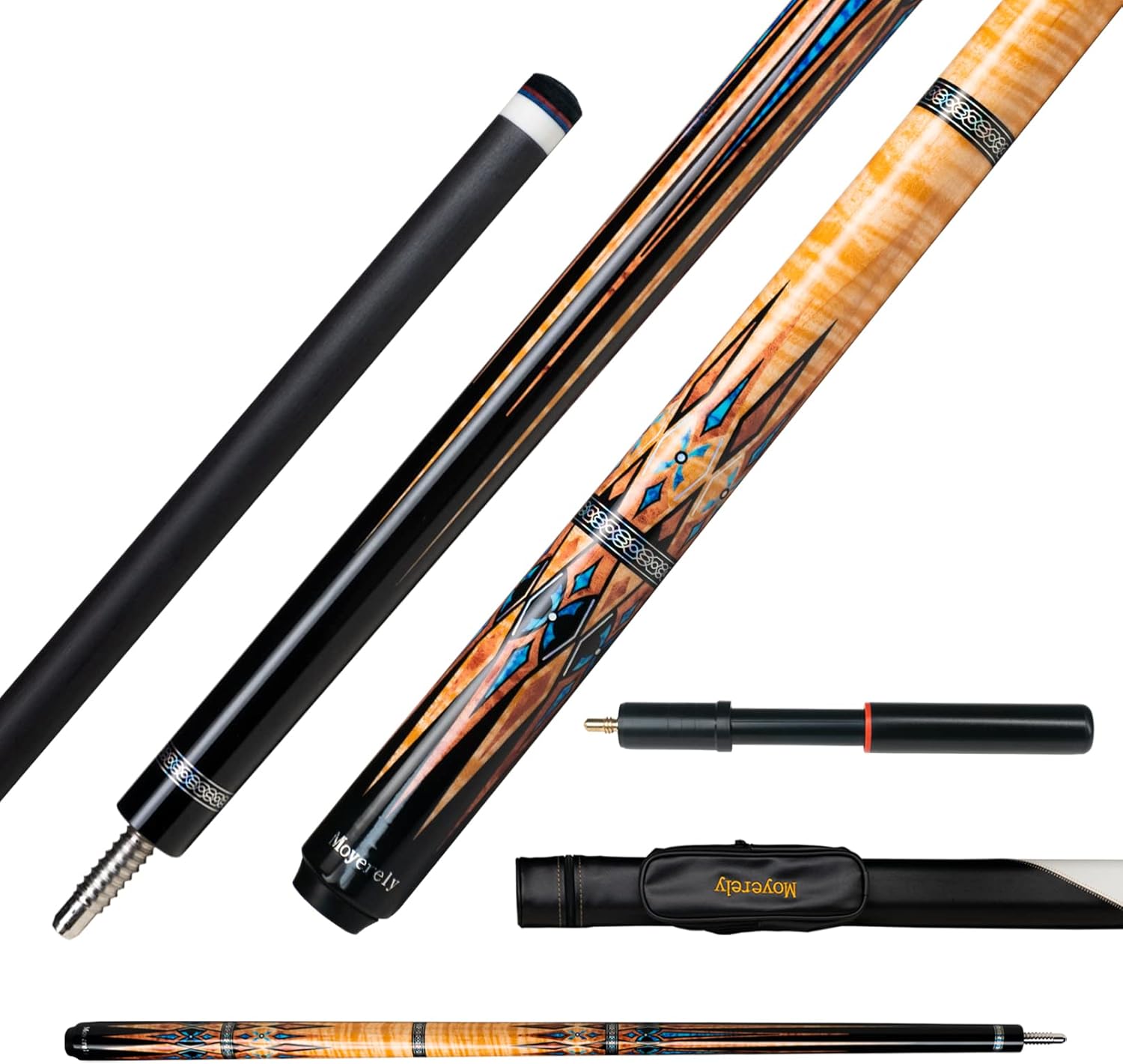 Carbon Fiber Pool Cue,11.8mm/12.5mm Low Deflection Cue Stick,Professional Pool Stick with Case