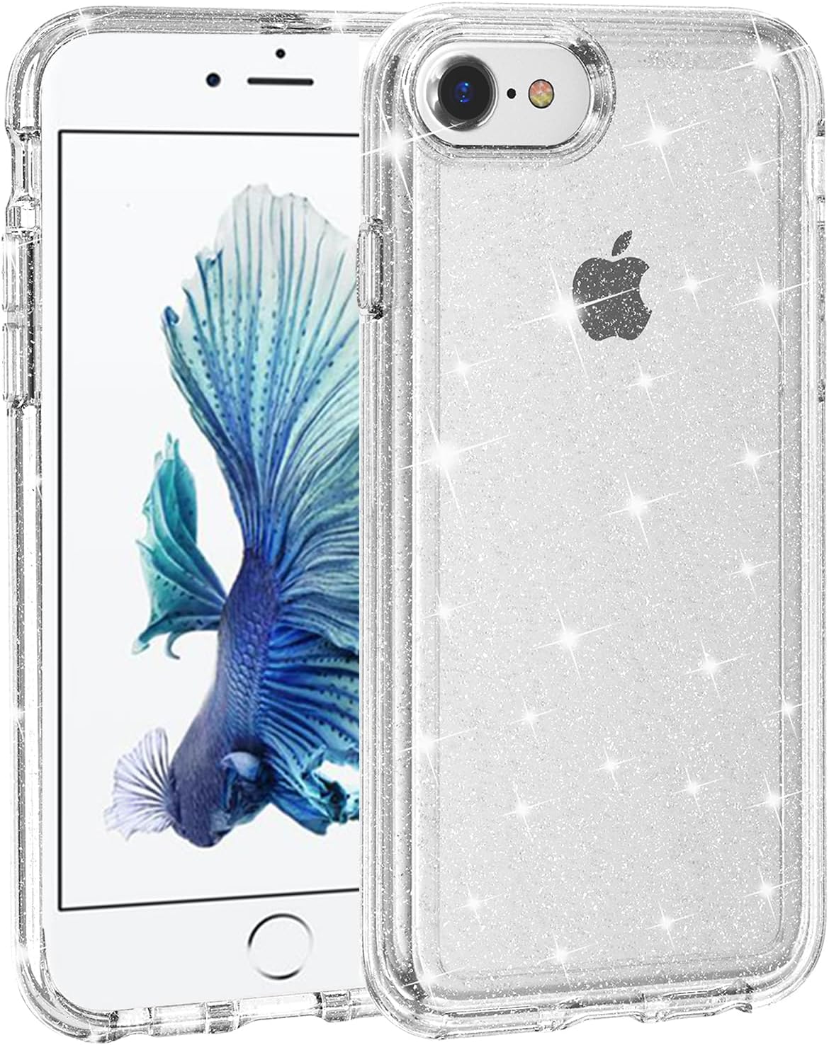 TENOC Phone Case Compatible with iPhone SE (2nd 2020 and 3rd 2022 Generation) & iPhone 7 & iPhone 8, Clear Case Shockproof Protective Bumper Slim Cover for 4.7 Inch