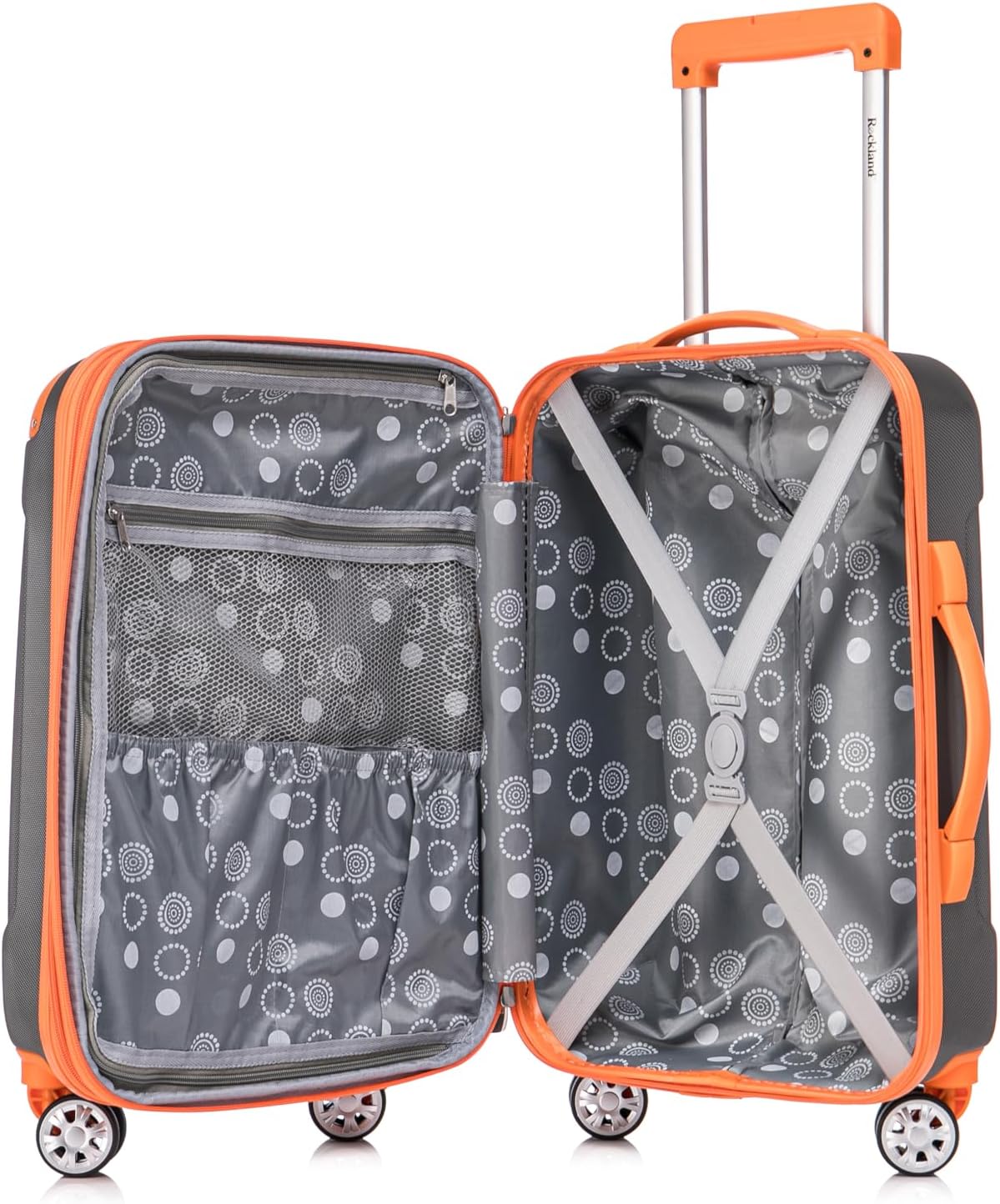 Rockland London Hardside Spinner Wheel Luggage, White, 3-Piece Set (20/24/28)