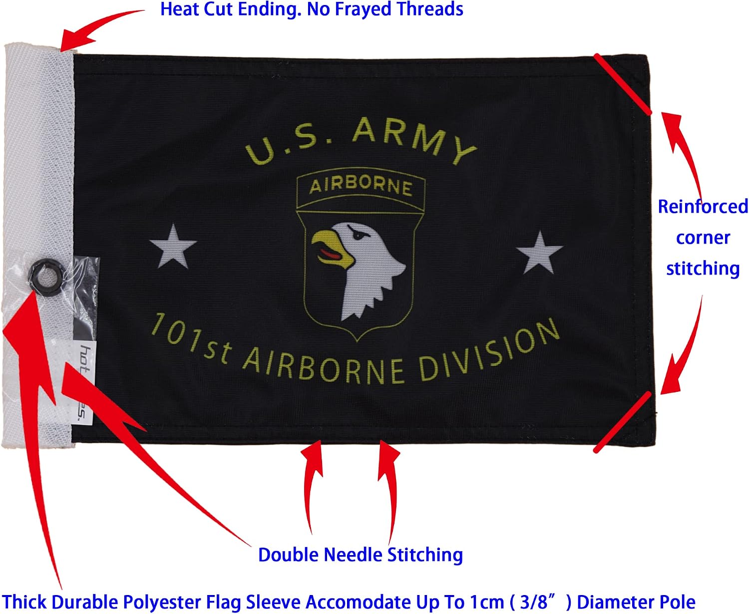 Motorcycle Flag 6 x 9 Or 10 x 15 Inch (6"X9", USA)