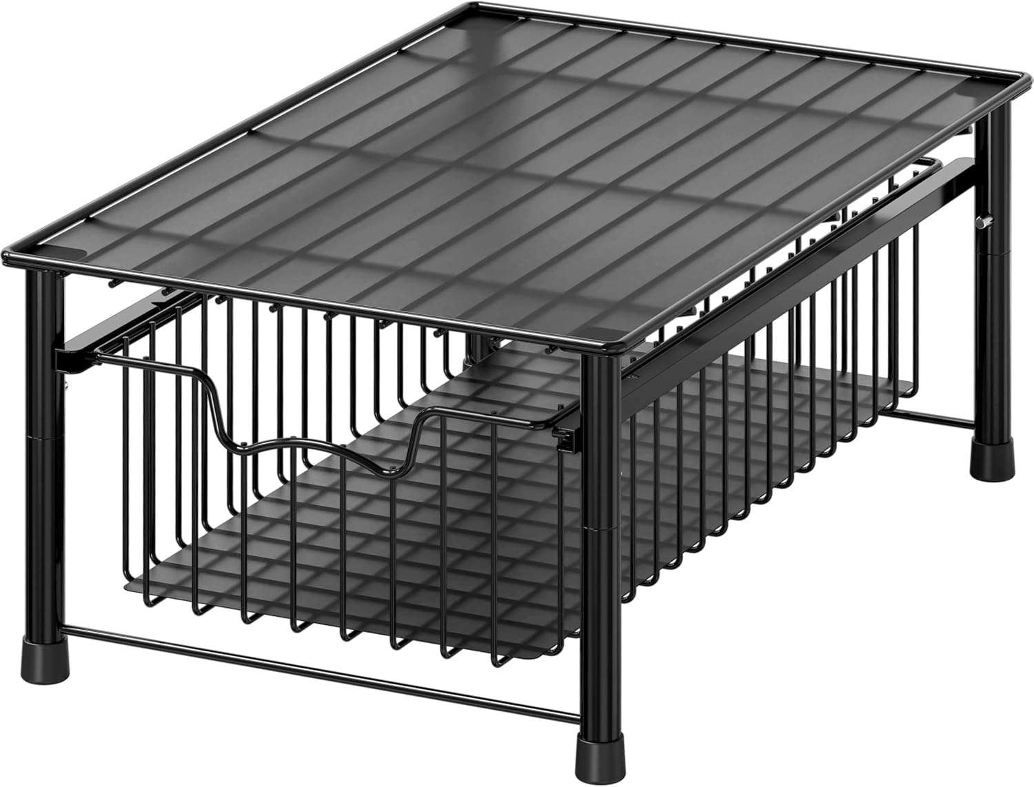 Simple Houseware Stackable 3 Tier Sliding Basket Organizer Drawer, Chrome