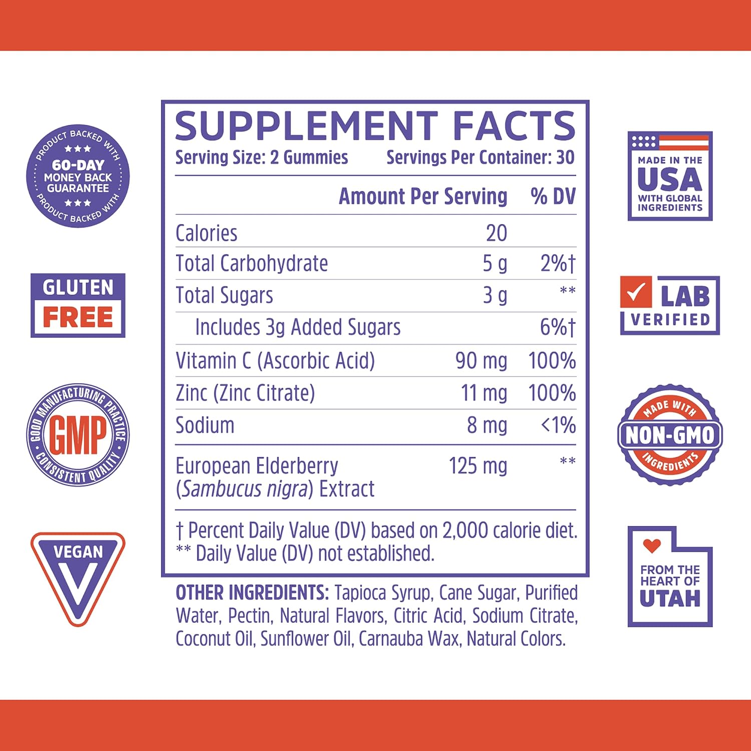 ZHOU Nutrition Elder-Mune Sambucus Elderberry Gummies with Zinc and Vitamin C for Kids & Adults (Age 4+) Immune Support with Antioxidants, Vegan, Gluten Free, Non-GMO, 30 Servings, 60 Gummies | Daily Immune Support Supplement for Women & Men, Chewable Na…