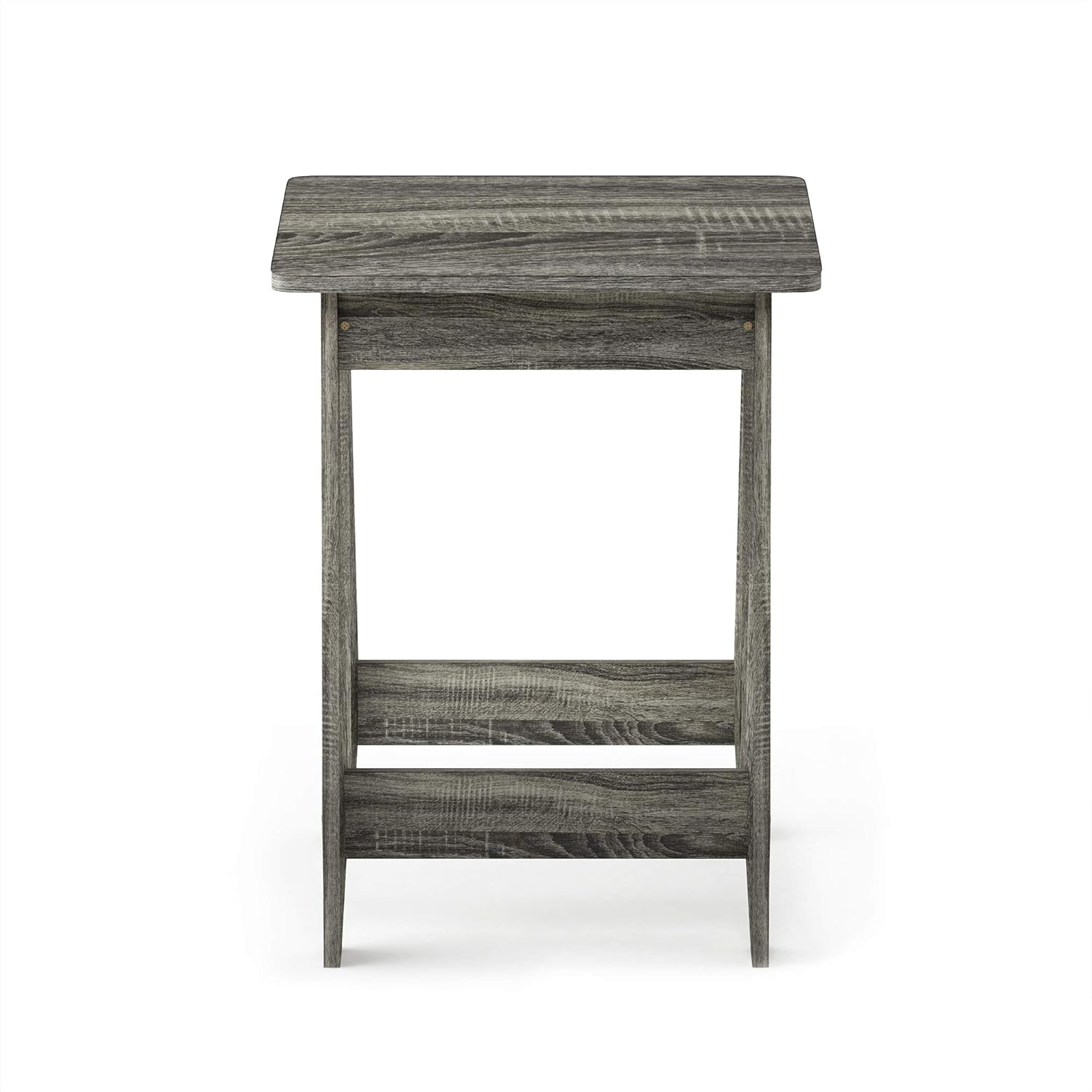 Furinno SIMPLE DESIGN Side Table, 2-Tier Modern End Table with Soft Edges, Open Shelves Night Stand, Bedside Table, for Living Room, Bedroom, French Oak