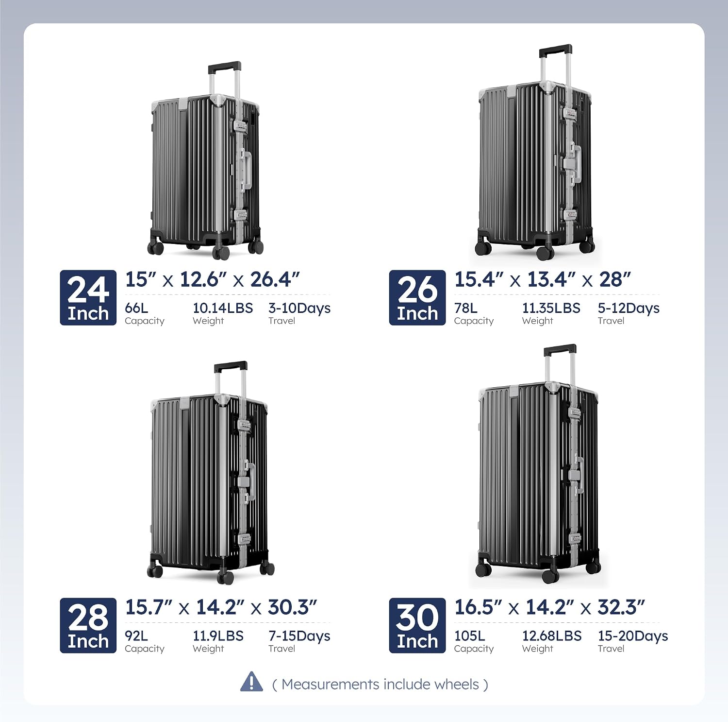 ALPHA CAMP Trunk Luggage 28 Inch with Aluminum Frame Zipperless Suitcase | Large Checked Thickened 3-Layer PC Hardside Luggage with TSA Lock,Charging Port,Cup Holder and Spinner Wheels for Travel
