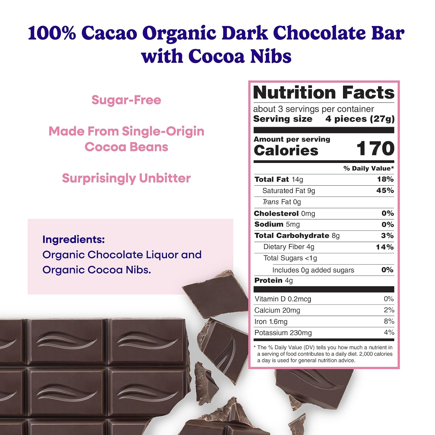 Pascha 85% Cacao Dark Chocolate Bars - Organic, Vegan, 10 Count | Pascha 85% Organic Vegan Dairy Free Dark Chocolate Bars, 10 Count