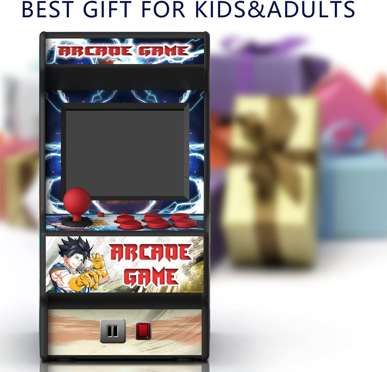 Mini Arcade Machine, Built in 156 Classic Retro Games, 2.8 Inch Screen | 156 Classic 16-Bit Video Games, Handheld Game Console, Rechargeable Battery, Support for TV Output, Birthday Present for kids