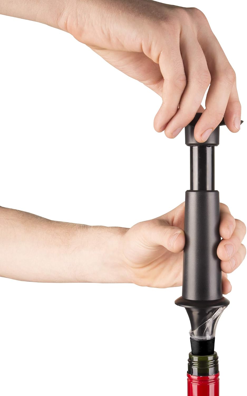 Vacu Vin Wine Pump, Plastic, 5 x 8.3 x 22 cm Black