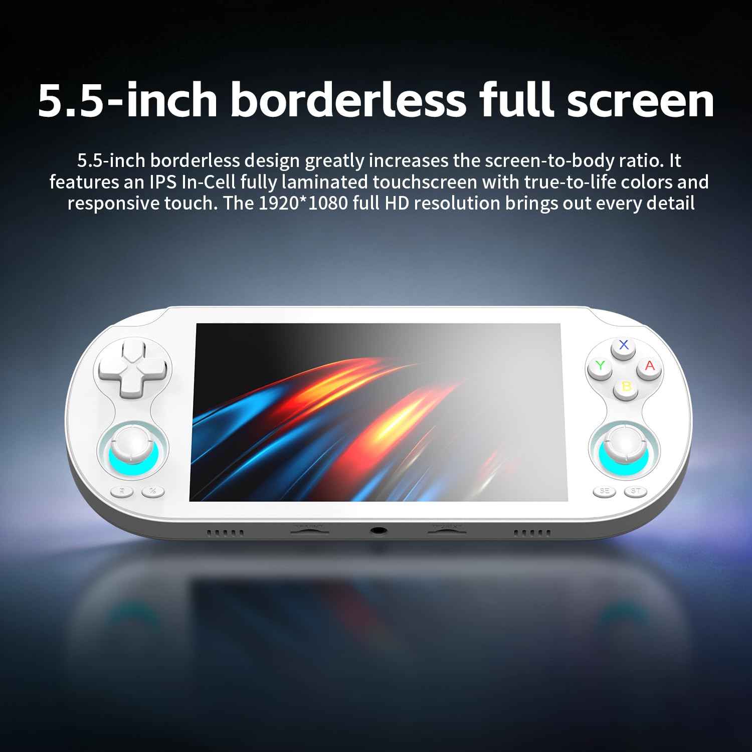 Aivuidbs RG VITA PRO Handheld Game Console RK3576 RGVITA PRO Dual OS Android 14 and Linux System 5.5" IPS INCELL touchscreen 5000mAh Supports WiFi Bluetooth HDMI NEW-RGVITA PRO-Black